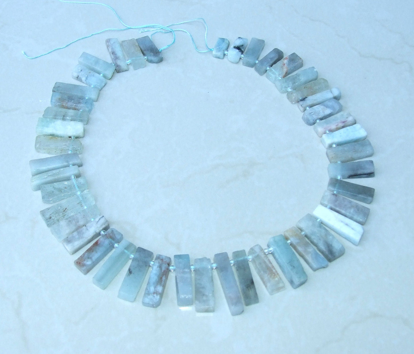 Aquamarine Slice Beads, Slab, Green, Blue, Natural Aquamarine Stone, Gemstone Beads, Aquamarine Pendant, Slightly Graduated, 15mm to 28mm S2 - EDGBeadsandGems