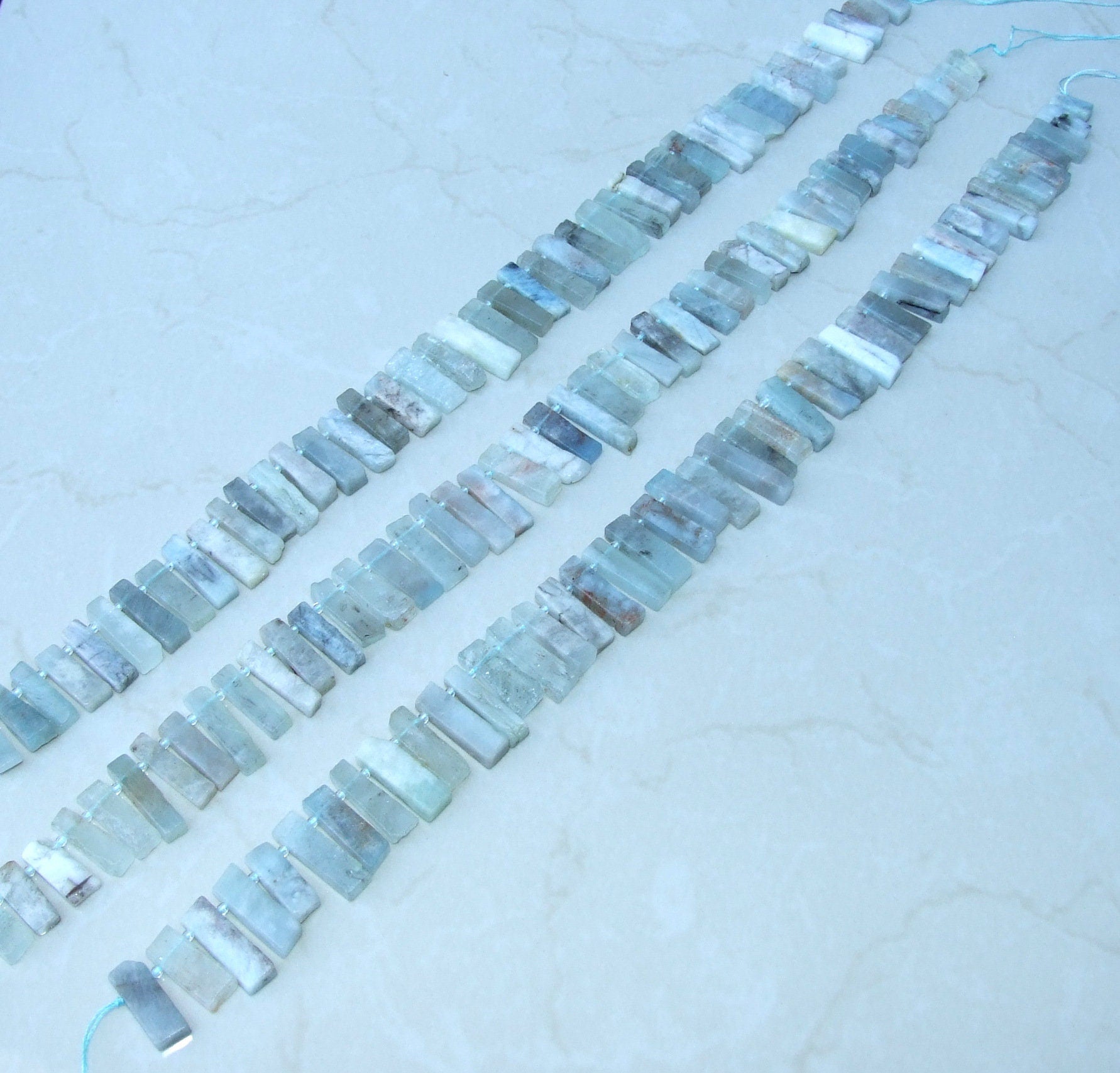 Aquamarine Slice Beads, Slab, Green, Blue, Natural Aquamarine Stone, Gemstone Beads, Aquamarine Pendant, Slightly Graduated, 15mm to 28mm S2 - EDGBeadsandGems