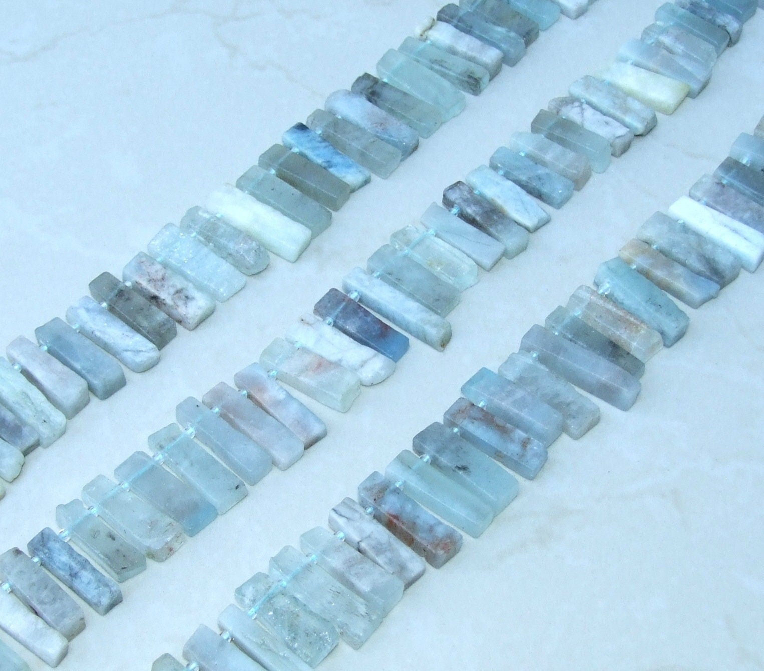 Aquamarine Slice Beads, Natural Stone Pendant, 15mm-30mm - EDGBeadsandGems