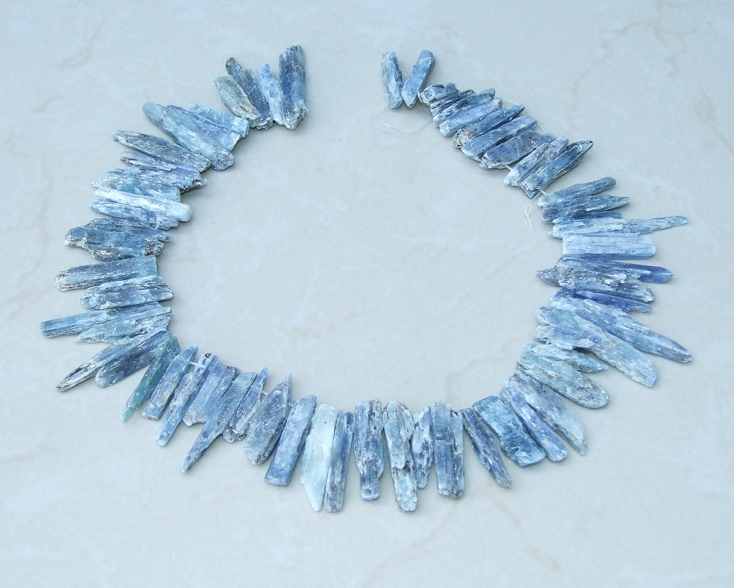 Blue Gray Kyanite Slice Beads, Natural Kyanite Slice, Kyanite Pendants, Gemstone Beads, Kyanite Jewelry, Full 15 inch Strand - 40+mm / 60+mm - EDGBeadsandGems