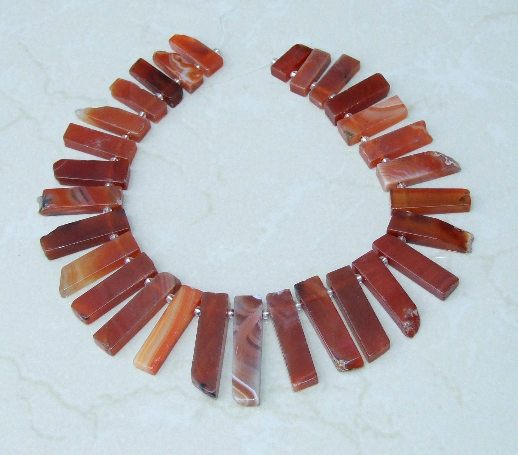 Carnelian Slice, Carnelian Beads, Carnelian Slice, Gemstone Beads, Carnelian Jewelry, Polished Pendant, Half Strand - 20mm to 40+mm C-1 - EDGBeadsandGems