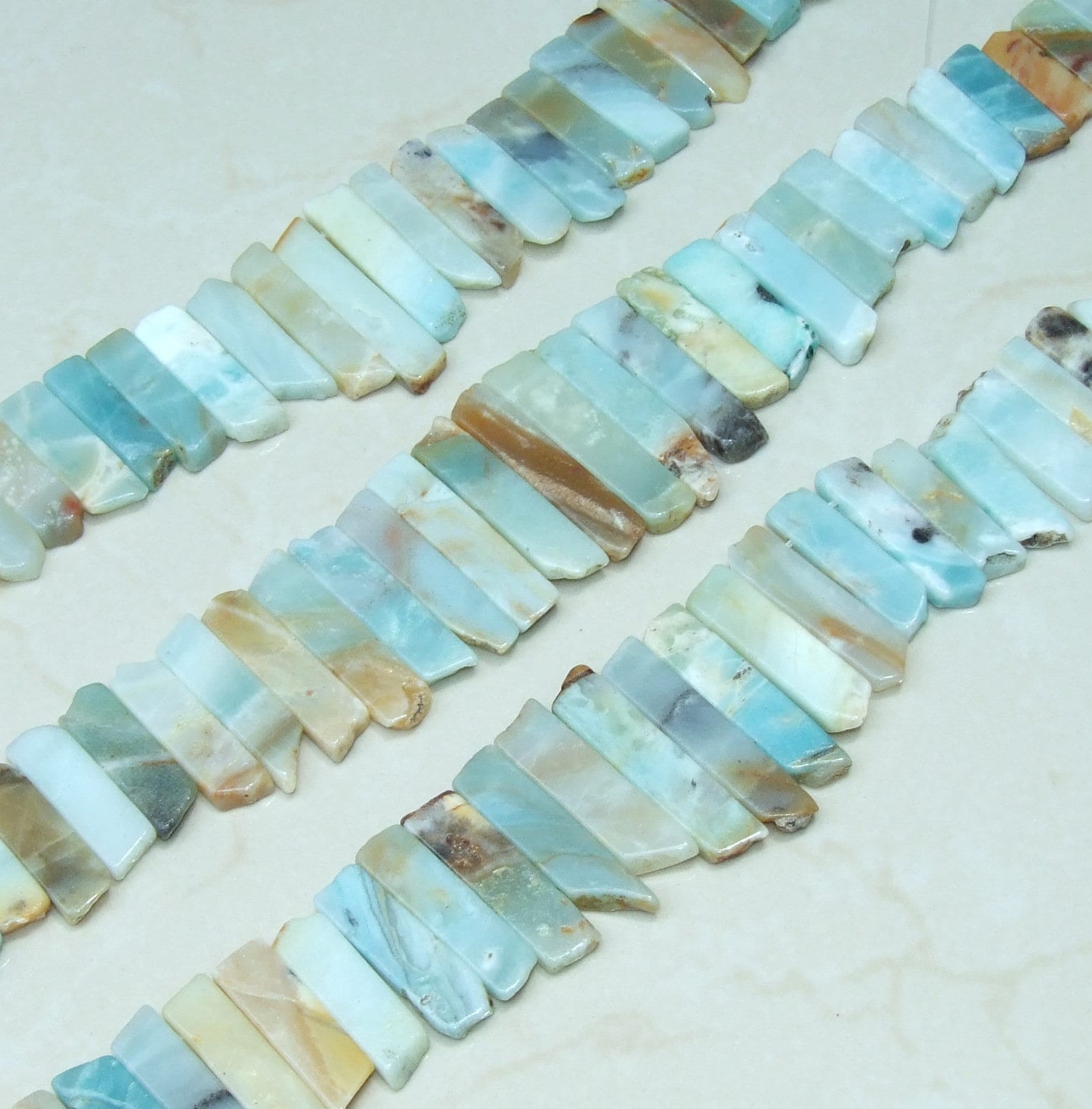 Flower Amazonite Slice, Amazonite Jewelry, Amazonite Pendant, Polished Amazonite Slab, Gemstone Beads, Full & Half Strands - 25mm x 40+mm A2 - EDGBeadsandGems