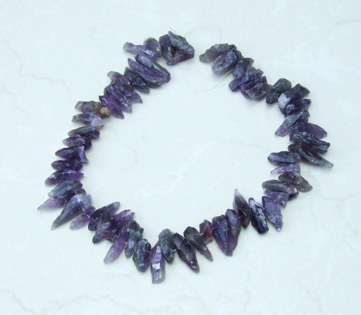 Small Raw Amethyst Quartz Points, Deep Purple Quartz Amethyst Beads, Gemstone Beads, Gemstone Pendants, Jewelry Stones, Half Strand, 20-30mm - EDGBeadsandGems