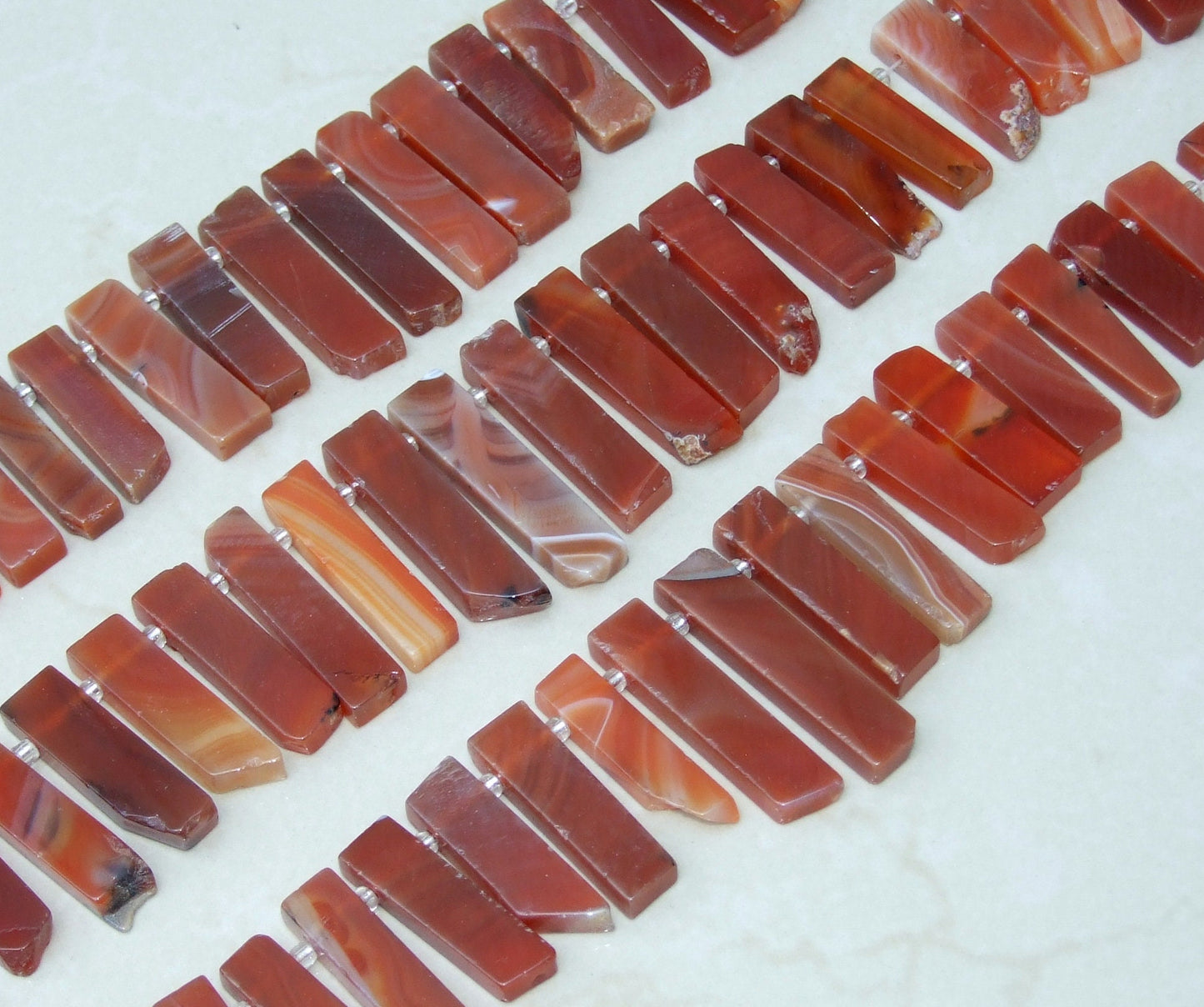 Carnelian Slice, Carnelian Beads, Carnelian Slice, Gemstone Beads, Carnelian Jewelry, Polished Pendant, Half Strand - 20mm to 40+mm C-1 - EDGBeadsandGems