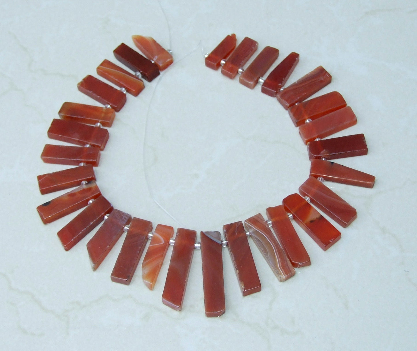 Carnelian Slice, Carnelian Beads, Carnelian Slice, Gemstone Beads, Carnelian Jewelry, Polished Pendant, Half Strand - 20mm to 40+mm C-1 - EDGBeadsandGems