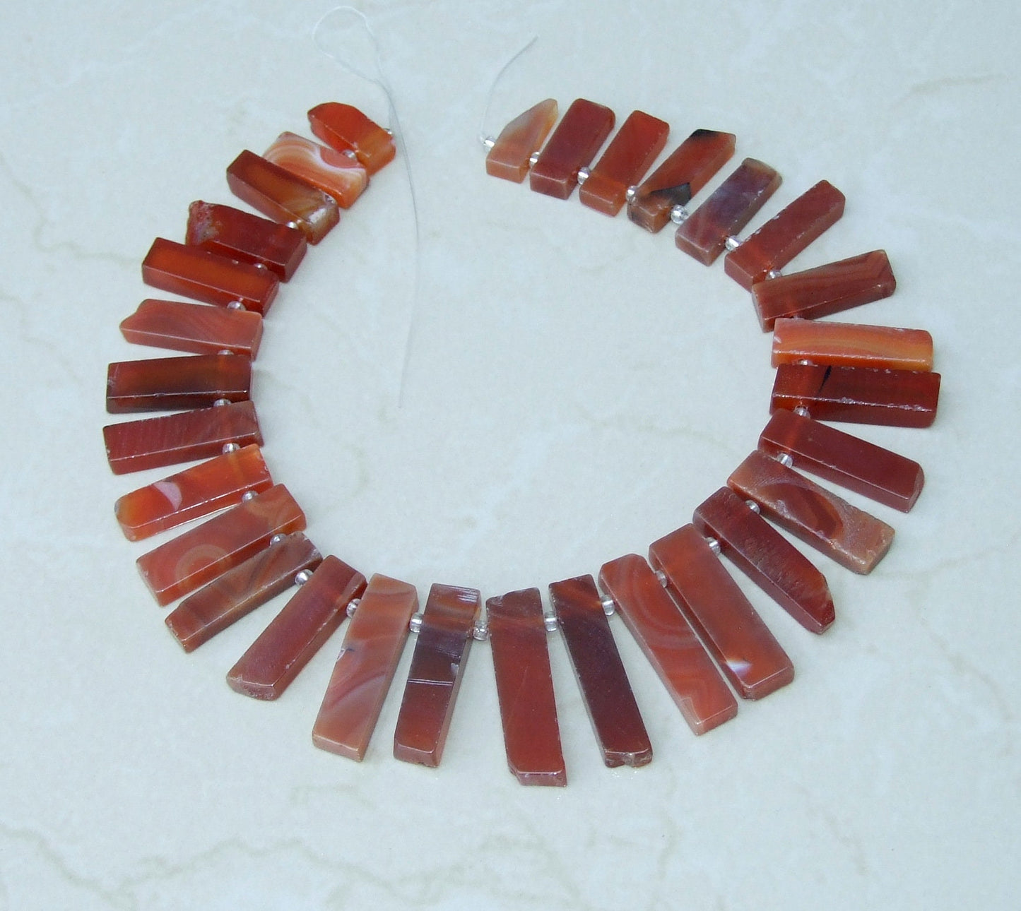 Carnelian Slice, Carnelian Beads, Carnelian Slice, Gemstone Beads, Carnelian Jewelry, Polished Pendant, Half Strand - 20mm to 40+mm C-1 - EDGBeadsandGems