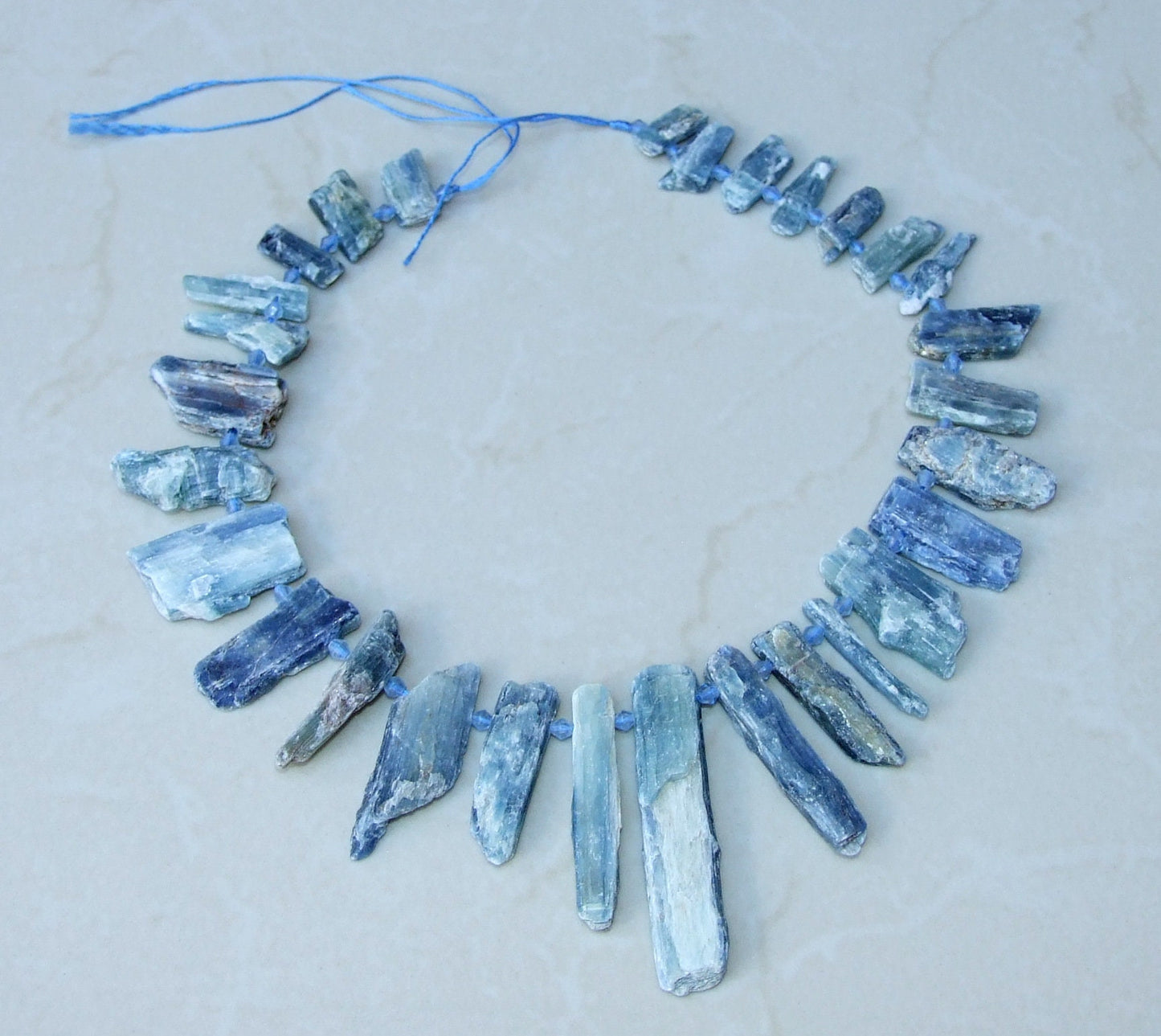 Blue Gray Kyanite Slice Beads, Natural Kyanite Slice, Kyanite Pendants, Gemstone Beads, Kyanite Jewelry, Full 15 inch Strand - 40+mm / 60+mm - EDGBeadsandGems