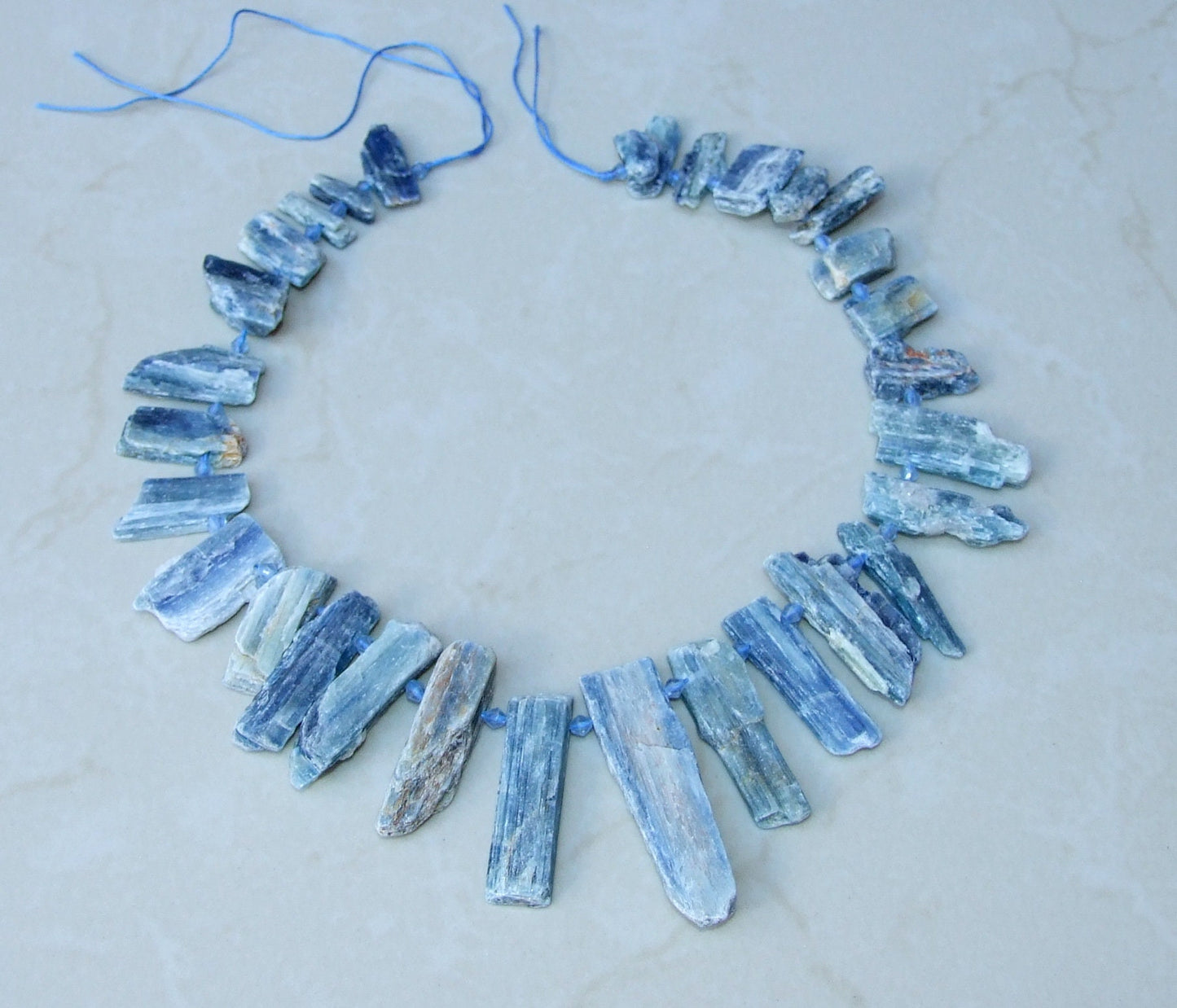 Blue Gray Kyanite Slice Beads, Natural Kyanite Slice, Kyanite Pendants, Gemstone Beads, Kyanite Jewelry, Full 15 inch Strand - 40+mm / 60+mm - EDGBeadsandGems