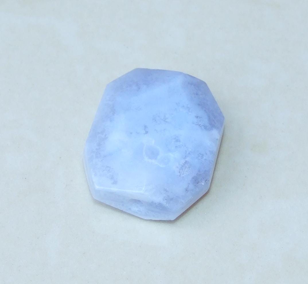 Lapis Pendant Bead - Natural Stone Pendant - Druzy Pendant - Gemstone Pendant Bead - Faceted - Gemstone Connector - 24mm x 28mm - 9907 - EDGBeadsandGems