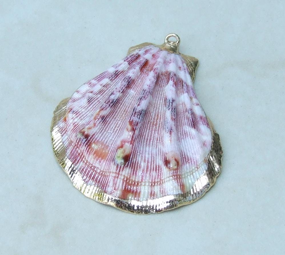 Liquid Metal Leaf Pendant - Large Leaf Pendant - Autumn Leaf - Pink - BOHO - Tribal - 35mm x 78mm - 2253 - EDGBeadsandGems