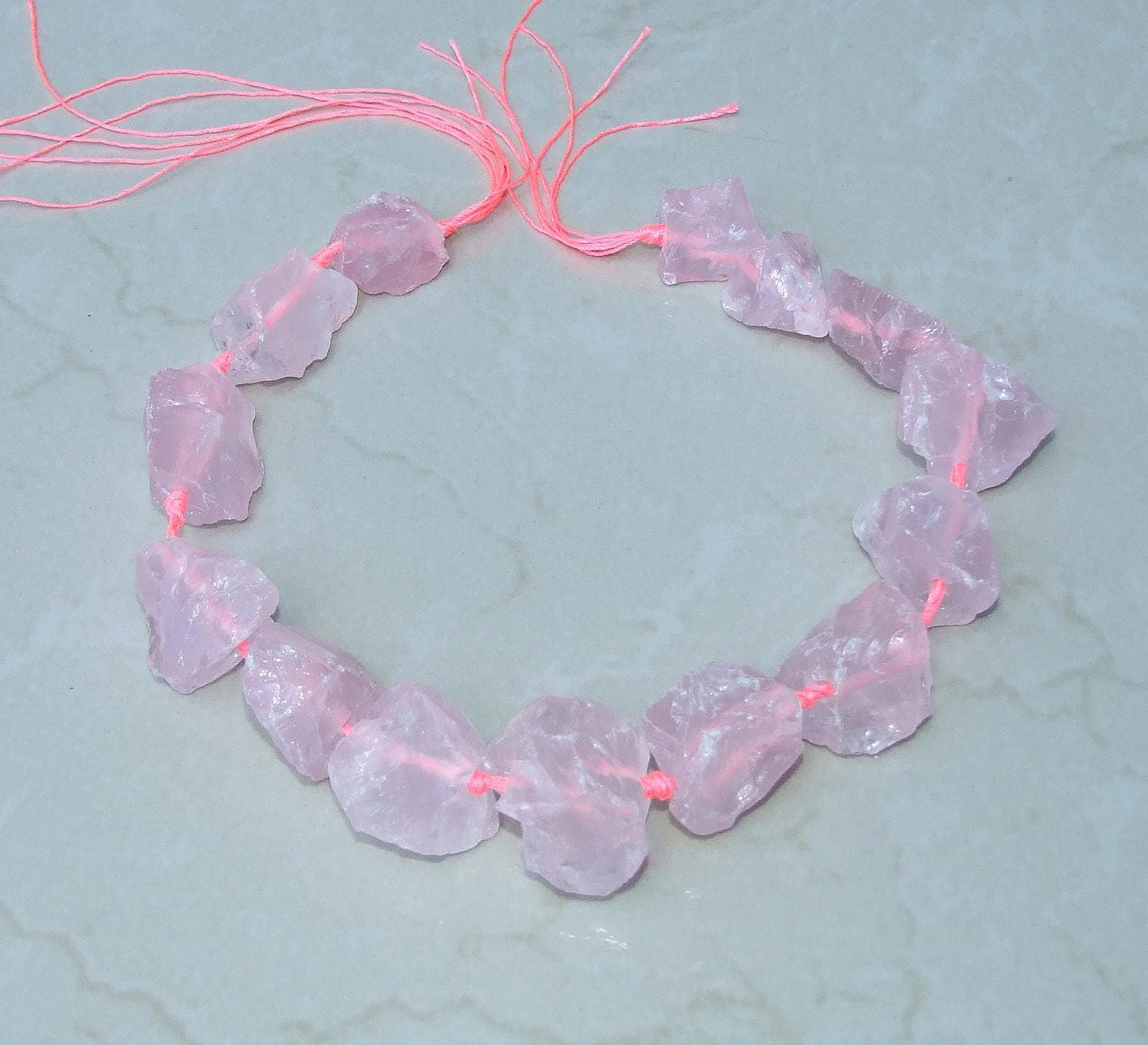 Rose Quartz Nuggets, Rough and Raw, Gemstone Nuggets, Natural Stone Jewelry, Full and Half Strands, Graduated, 25mm - 35mm - EDGBeadsandGems
