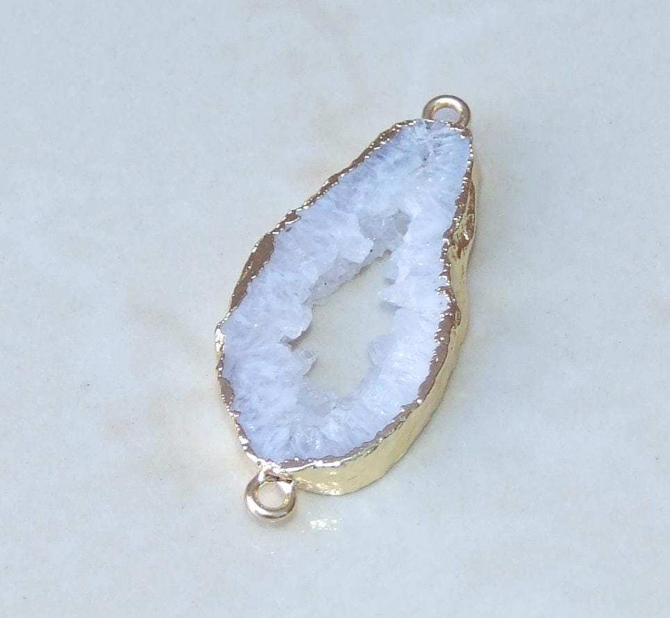 Mookaite Connector, Gemstone Pendant, Mookaite Slice, Thin Polished Mookaite, Round, Gemstone Beads, Gold Bezel & Bail - 32mm - 6620 - EDGBeadsandGems