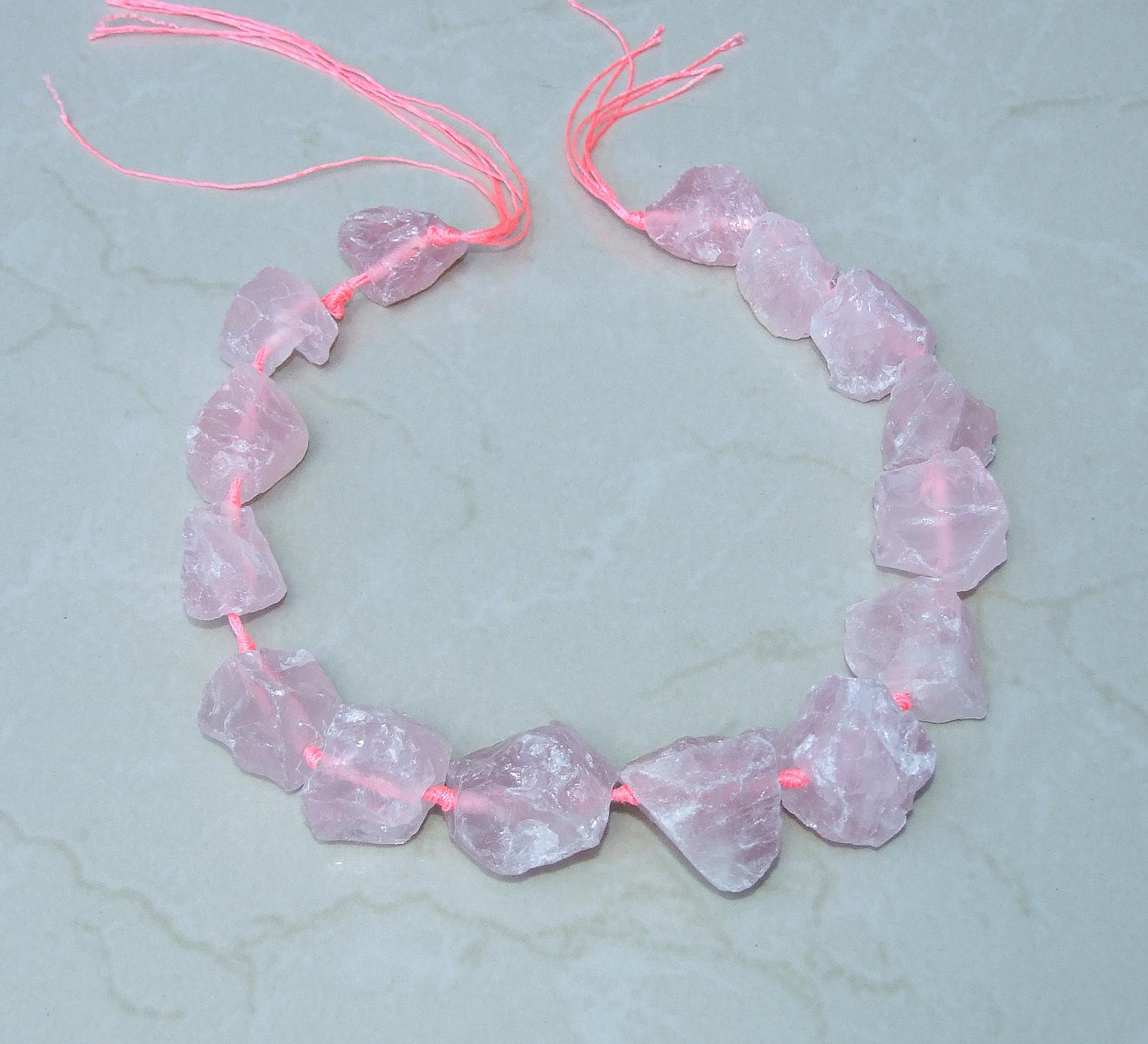 Rose Quartz Nuggets, Rough and Raw, Gemstone Nuggets, Natural Stone Jewelry, Full and Half Strands, Graduated, 25mm - 35mm - EDGBeadsandGems