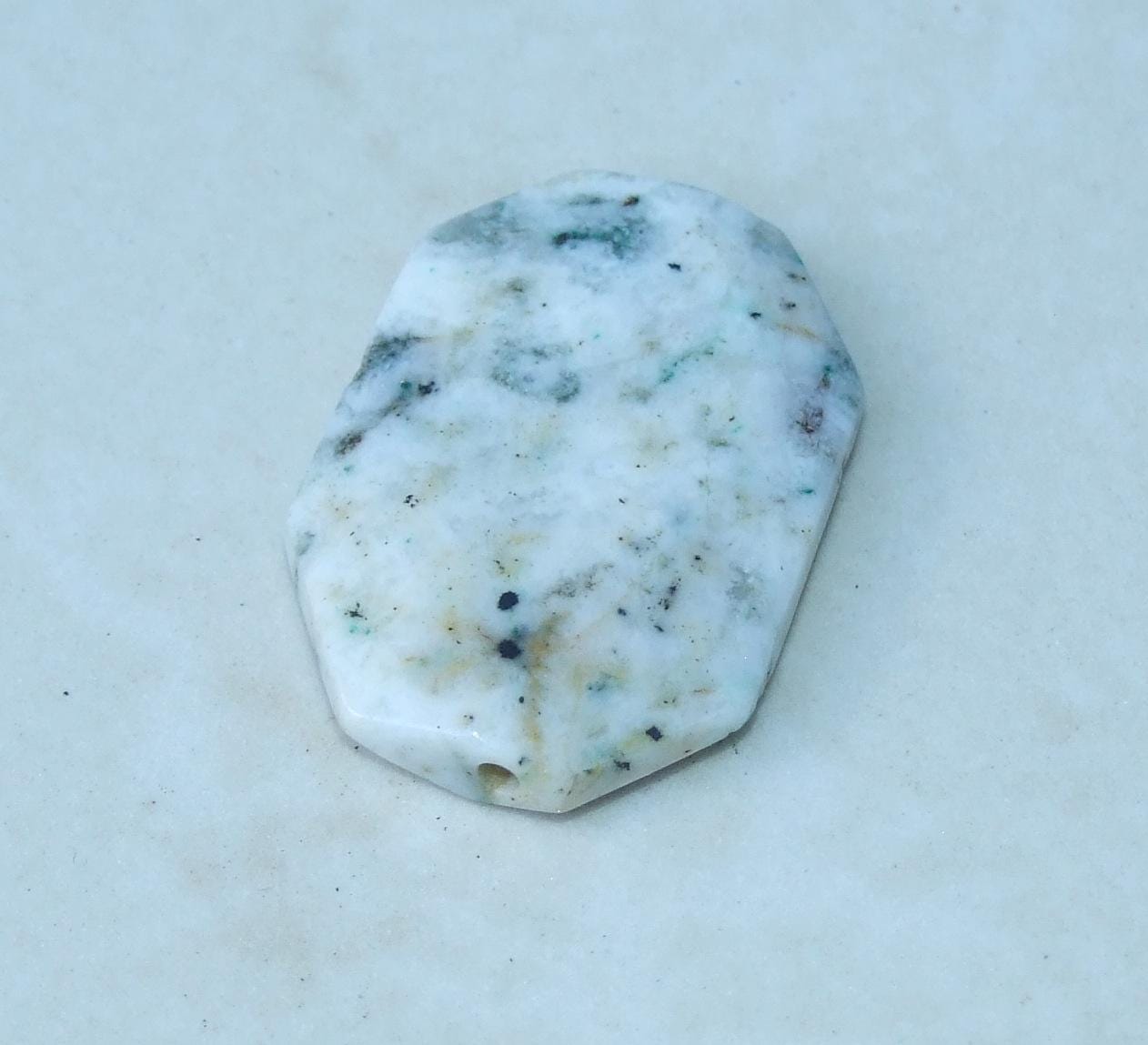 Tree Jasper Stone, Natural Stone Beads, Tree Jasper Beads, Gemstone Beads - Pendant, Emerald Cut - Center Drilled, Boho - 25mm x 35mm - 2043 - EDGBeadsandGems