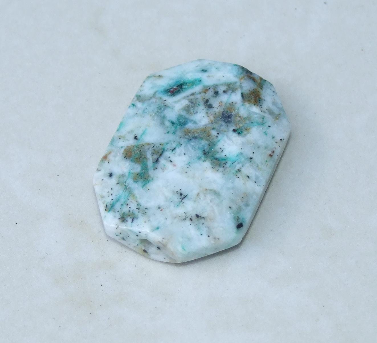 Tree Jasper Stone, Natural Stone Beads, Tree Jasper Beads, Gemstone Beads - Pendant, Emerald Cut - Center Drilled, Boho - 26mm x 36mm - 2044 - EDGBeadsandGems