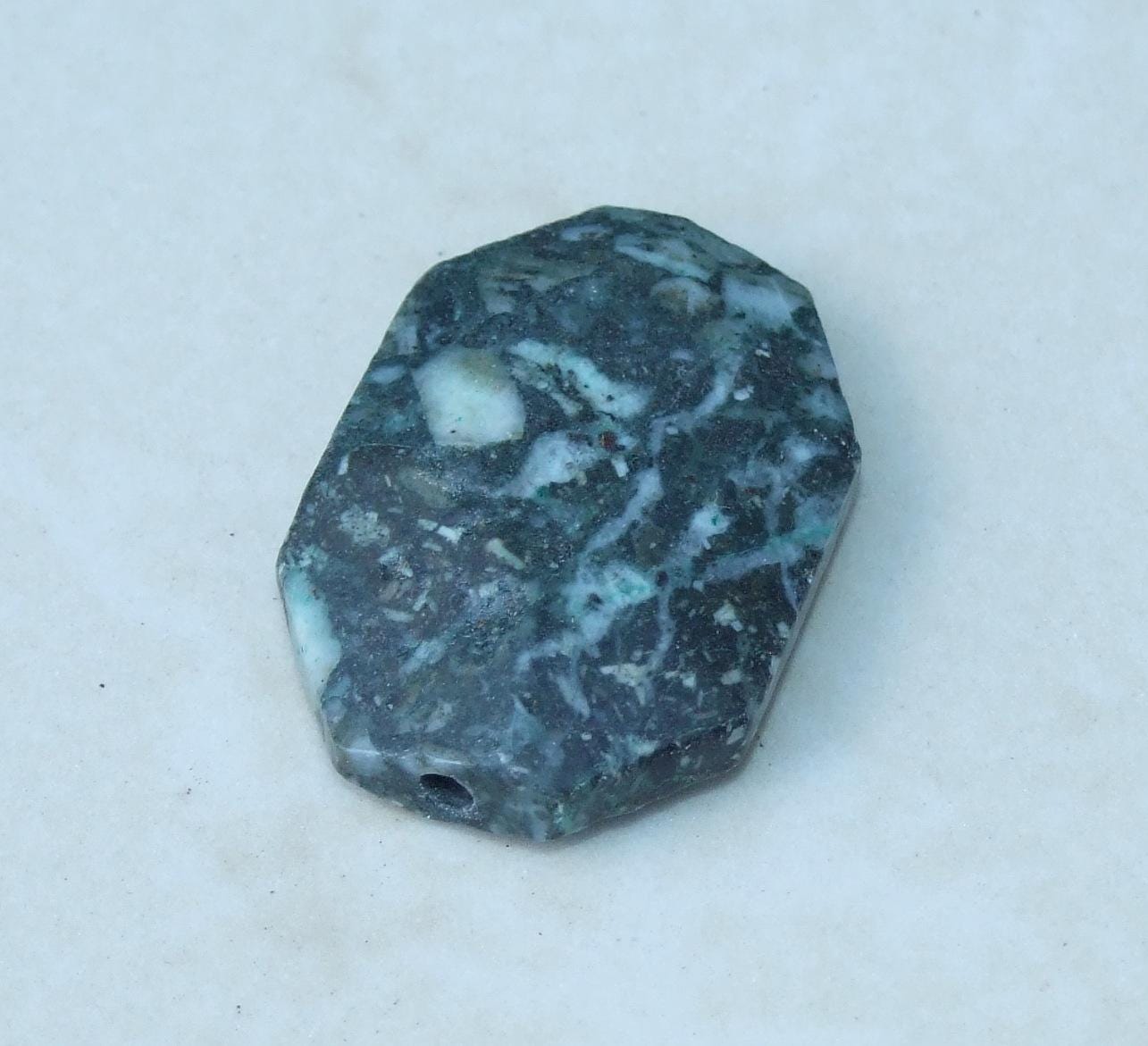 Tree Jasper Stone, Natural Stone Beads, Tree Jasper Beads, Gemstone Beads - Pendant, Emerald Cut - Center Drilled, Boho - 26mm x 36mm - 2050 - EDGBeadsandGems