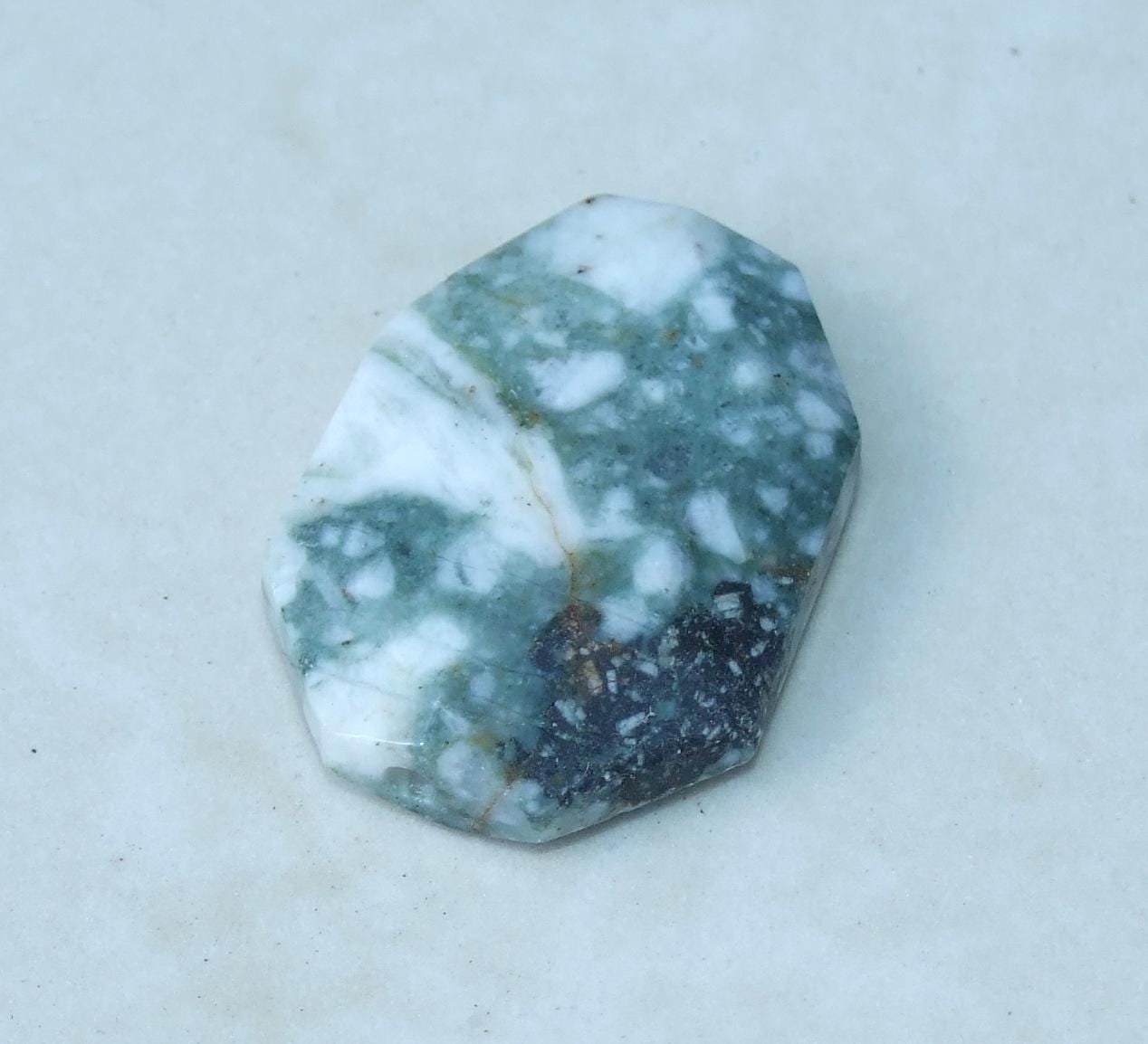 Tree Jasper Stone, Natural Stone Beads, Tree Jasper Beads, Gemstone Beads - Pendant, Emerald Cut - Center Drilled, Boho - 25mm x 35mm - 2049 - EDGBeadsandGems