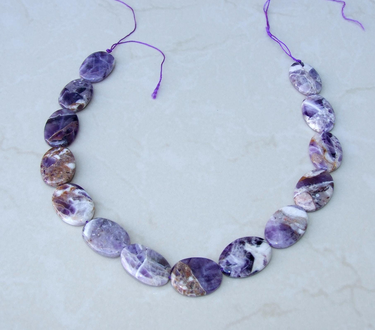 Amethyst Stone - Natural Stone - Faceted Stones - Gemstone Beads - Connector - Emerald Cut - Center Drilled - Boho - 23mm x 36mm - 9943 - EDGBeadsandGems