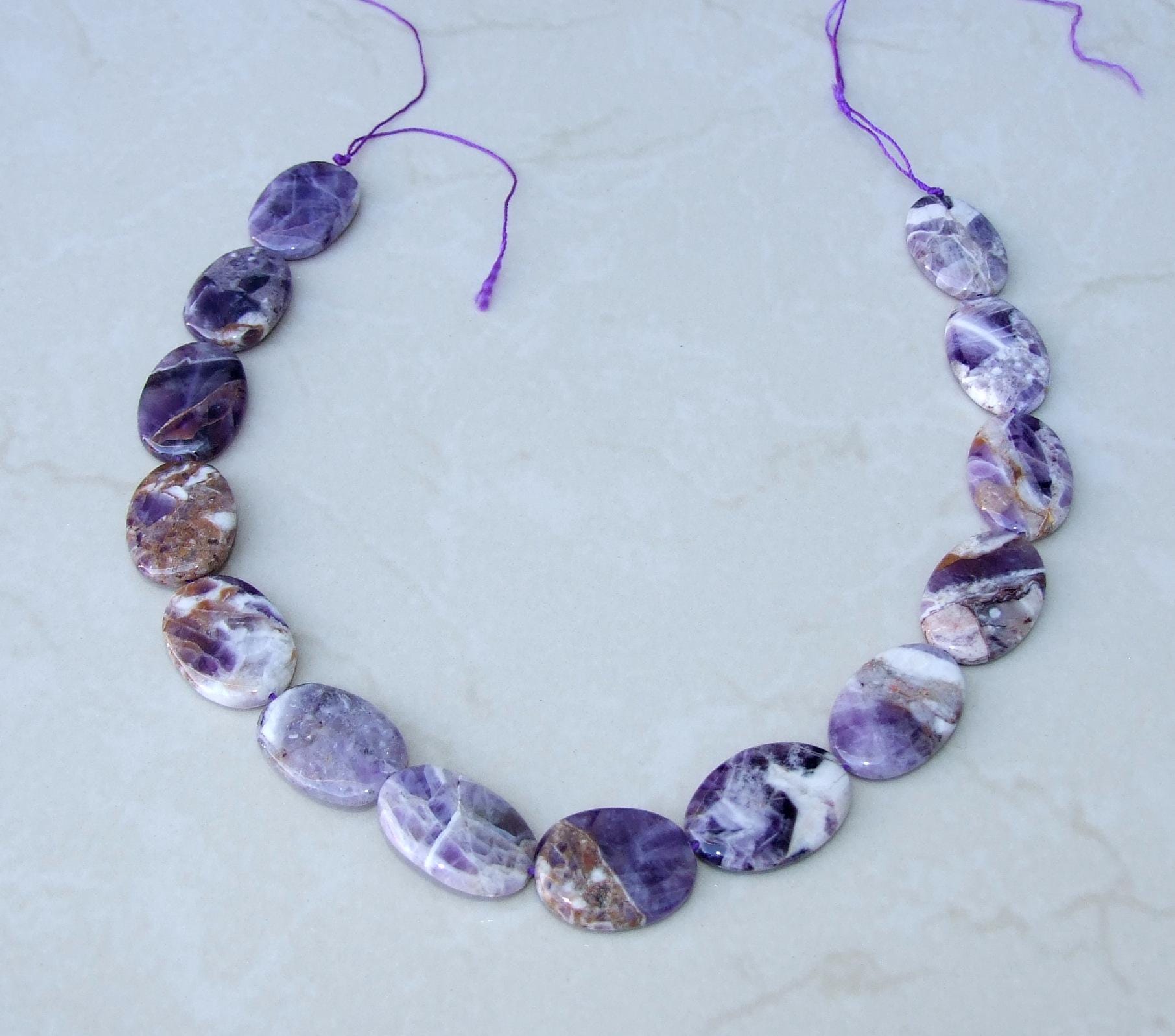 Amethyst Stone - Natural Stone - Faceted Stones - Gemstone Beads - Connector - Emerald Cut - Center Drilled - Boho - 23mm x 36mm - 9943 - EDGBeadsandGems