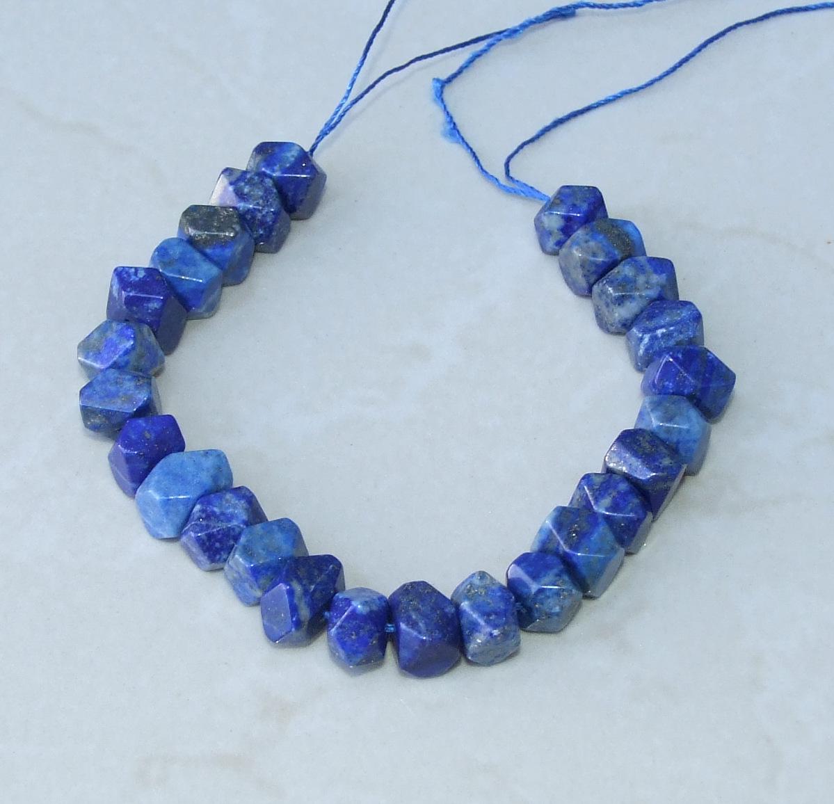 Lapis Lazuli Faceted Nugget, Lapis Pendant, Lapis Nugget, Gemstone Beads, Lapis Bead, Loose Jewelry Stones, Half Strand - 18mm to 20mm - EDGBeadsandGems