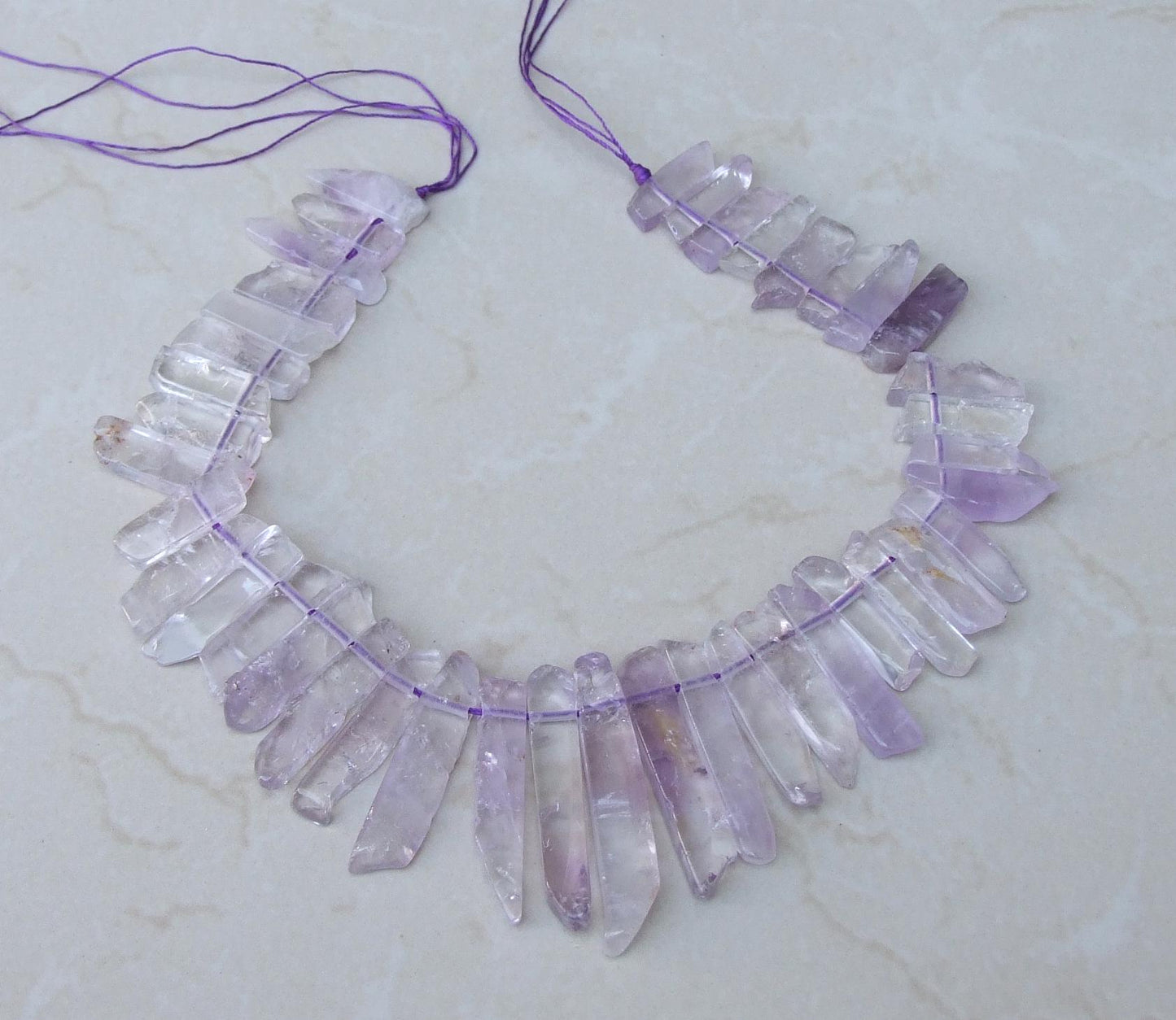 Amethyst Beads, Polished Natural Amethyst Slice, Amethyst Pendants, Gemstone Beads, Amethyst Points Jewelry, Half Strand - 20mm to 50mm - A3 - EDGBeadsandGems