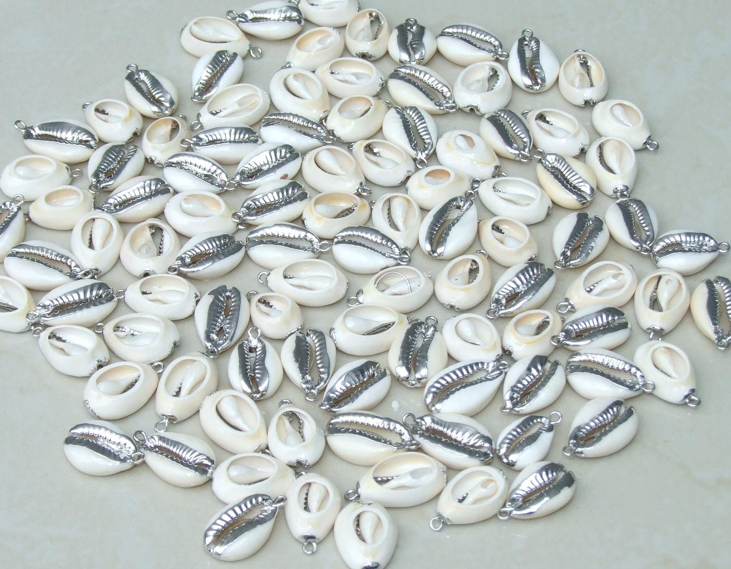 4 Gold Plated Cowrie Shell Pendants, Shell Charm, Cowrie Shell Necklace, Seashell Necklace, Beach Necklace, Seashell jewelry, 18-22mm, 4-19 - EDGBeadsandGems