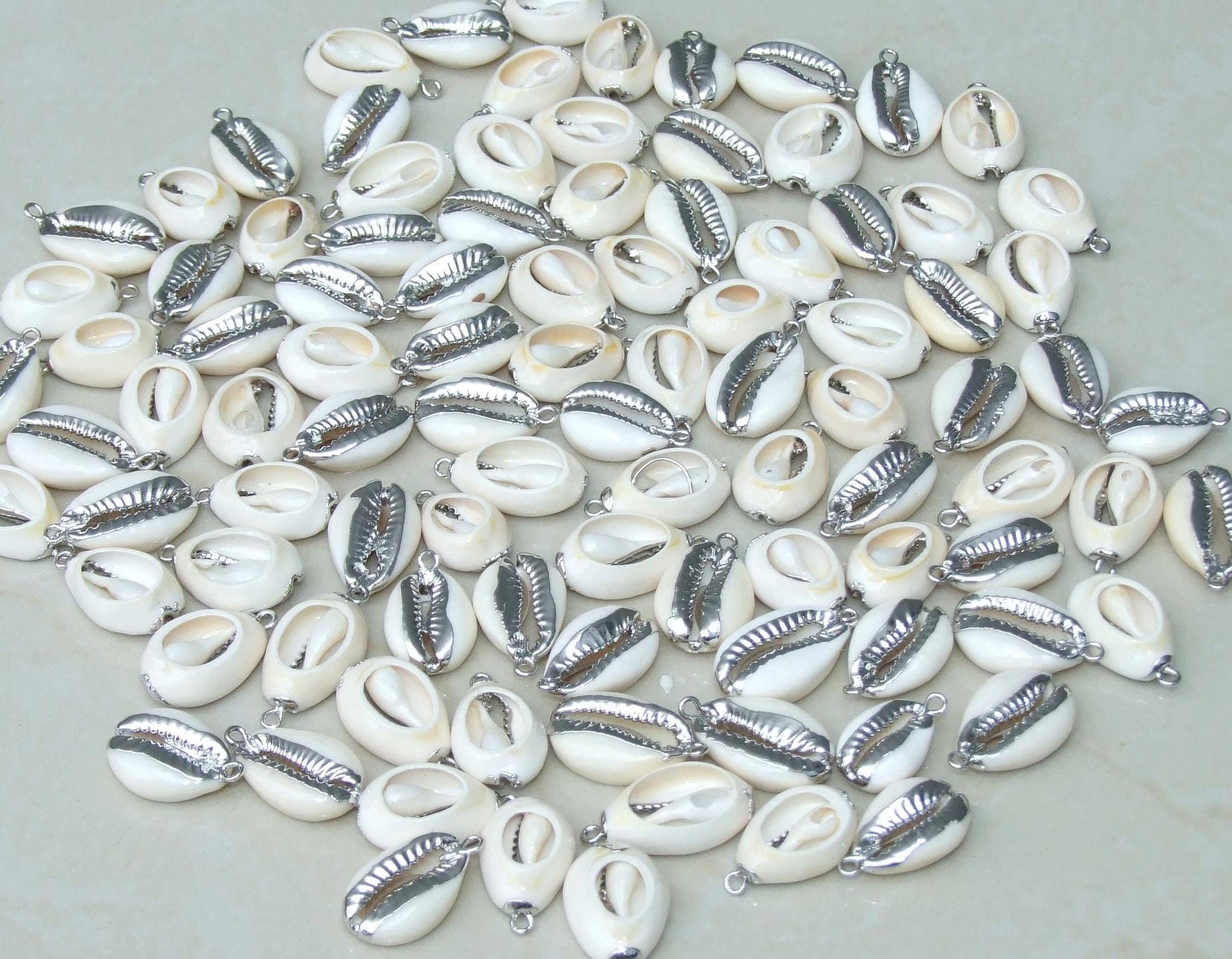 4 Gold Plated Cowrie Shell Pendants, Shell Charm, Cowrie Shell Necklace, Seashell Necklace, Beach Necklace, Seashell jewelry, 18-22mm, 4-19 - EDGBeadsandGems