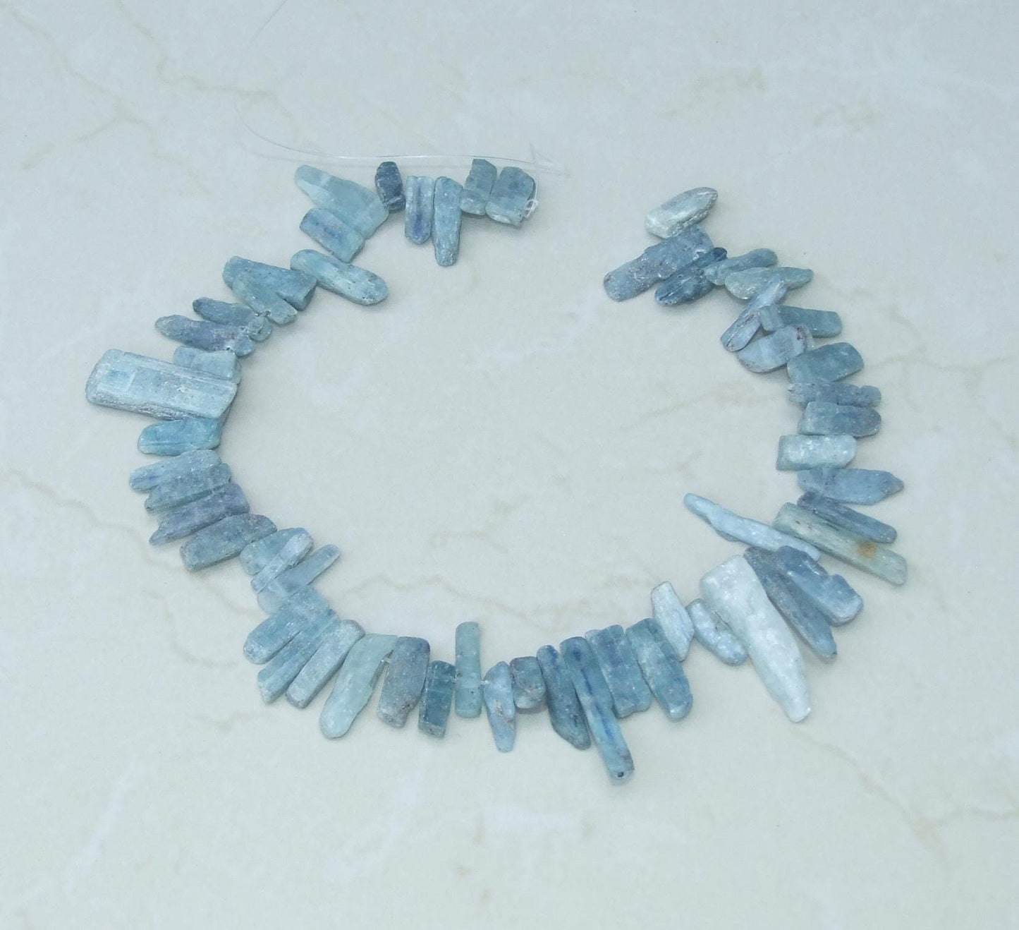 Blue Gray Kyanite Slice Beads, Natural Kyanite Slice, Kyanite Pendants, Gemstone Beads, Kyanite Jewelry, Full 15 inch Strand - 40+mm / 60+mm - EDGBeadsandGems