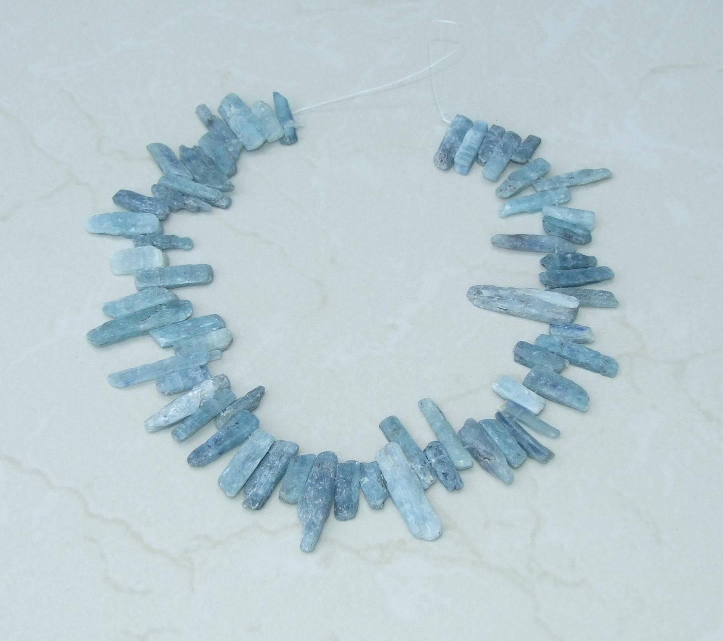 Blue Gray Kyanite Slice Beads, Natural Kyanite Slice, Kyanite Pendants, Gemstone Beads, Kyanite Jewelry, Full 15 inch Strand - 40+mm / 60+mm - EDGBeadsandGems