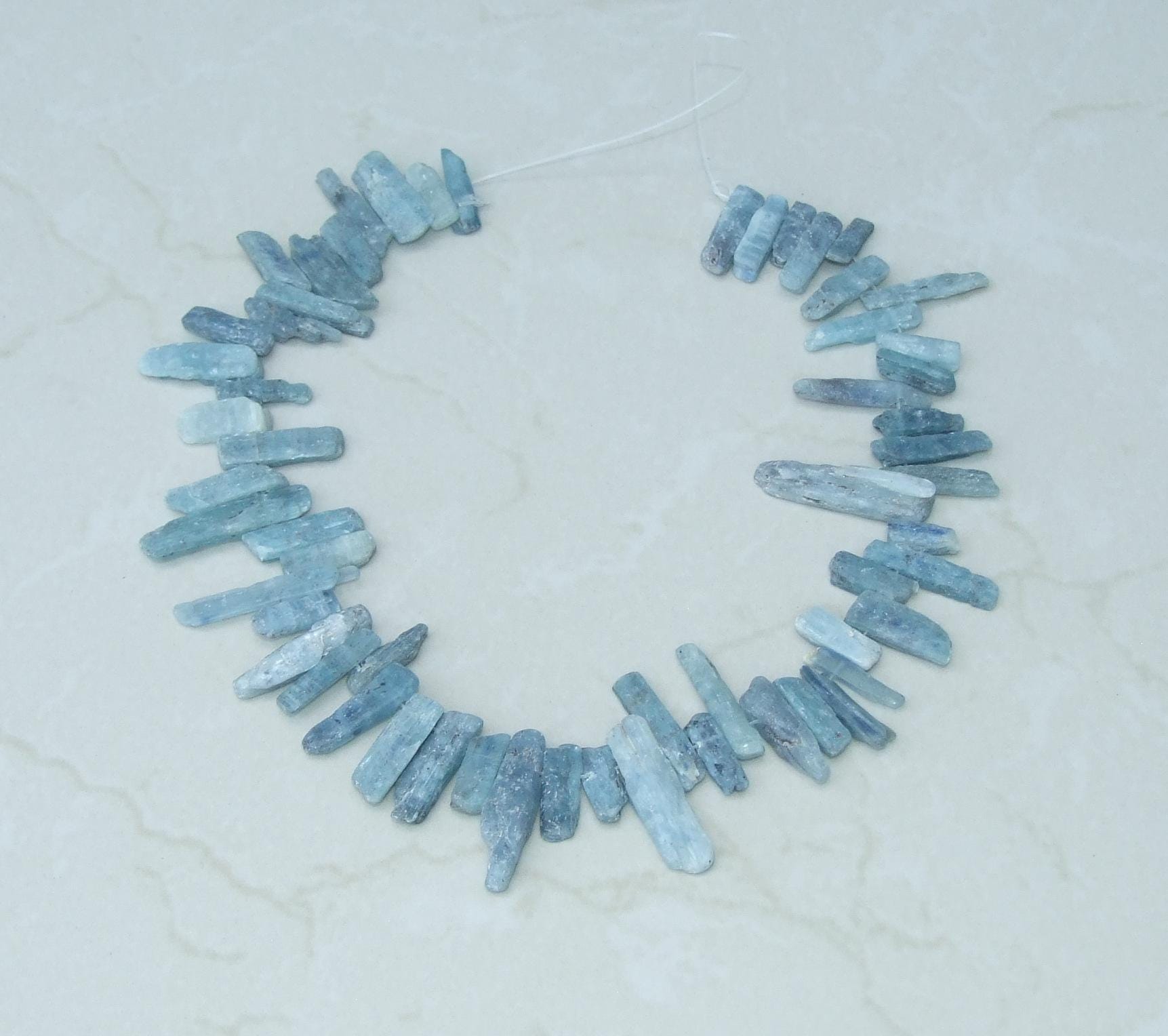 Blue Gray Kyanite Slice Beads, Natural Kyanite Slice, Kyanite Pendants, Gemstone Beads, Kyanite Jewelry, Full 15 inch Strand - 40+mm / 60+mm - EDGBeadsandGems