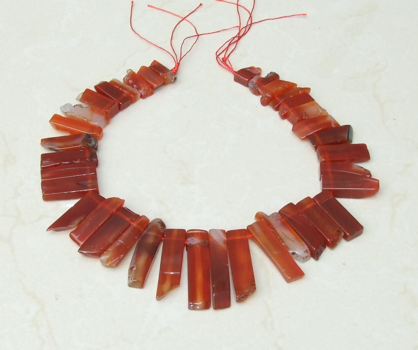 Carnelian Slice, Carnelian Beads, Carnelian Slice, Gemstone Beads, Carnelian Jewelry, Polished Pendant, Half Strand - 20mm to 40+mm C-1 - EDGBeadsandGems