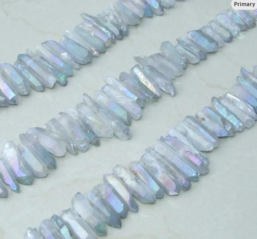 Pink Polished Quartz Crystal Pendant - Gold Plated Cap and Bail - Polished Cracked Quartz - 21mm x 51mm - 8097 - EDGBeadsandGems