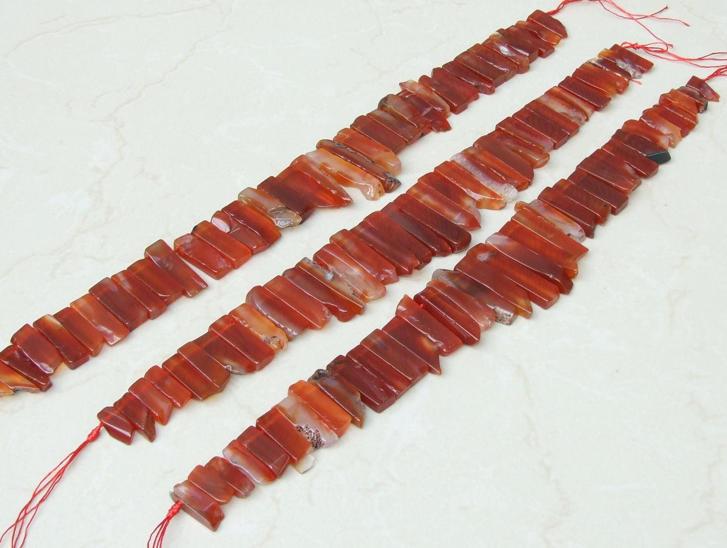 Carnelian Slice, Carnelian Beads, Carnelian Slice, Gemstone Beads, Carnelian Jewelry, Polished Pendant, Half Strand - 20mm to 40+mm C-1 - EDGBeadsandGems