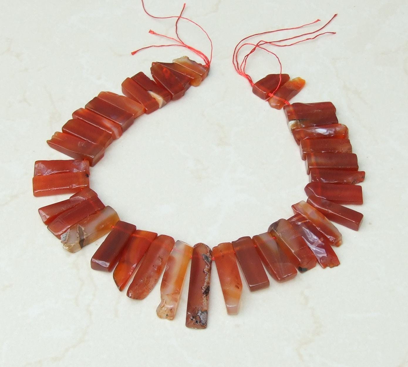 Carnelian Slice, Carnelian Beads, Carnelian Slice, Gemstone Beads, Carnelian Jewelry, Polished Pendant, Half Strand - 20mm to 40+mm C-1 - EDGBeadsandGems