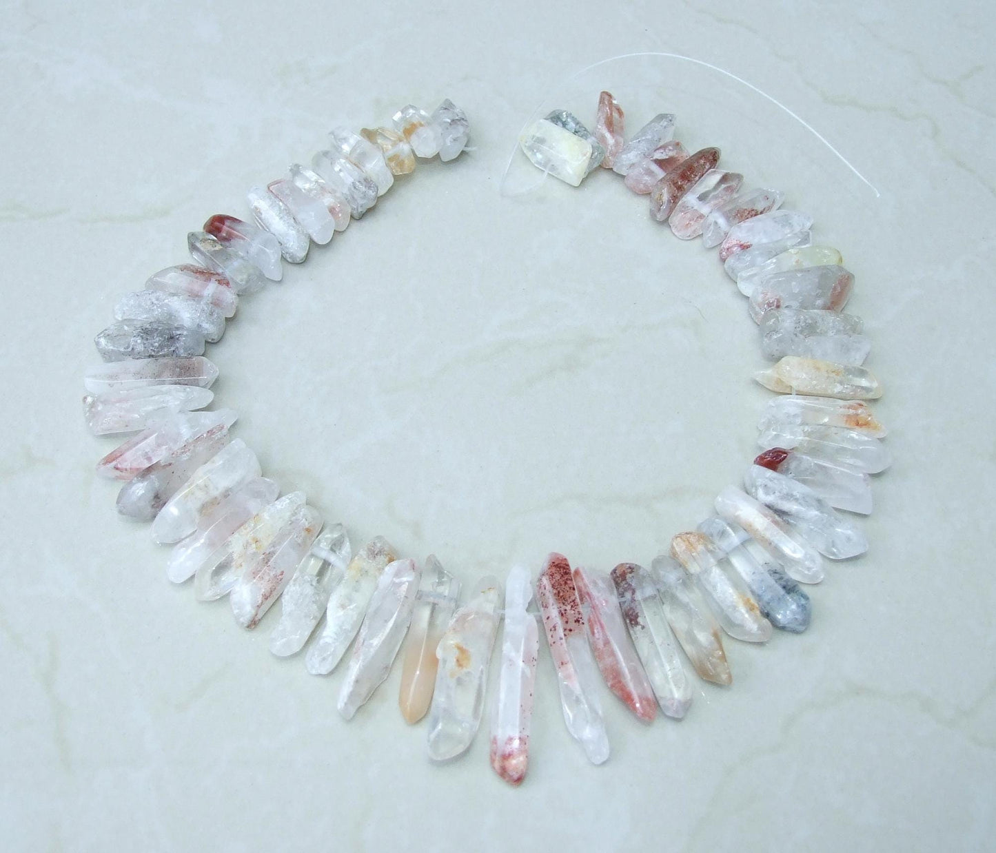 Polished Garden Quartz, Lodolite Quartz, Phantom Quartz, Quartz Strand, Crystals Points, Natural Quartz Points, Gemstone, Graduated 20-40mm - EDGBeadsandGems