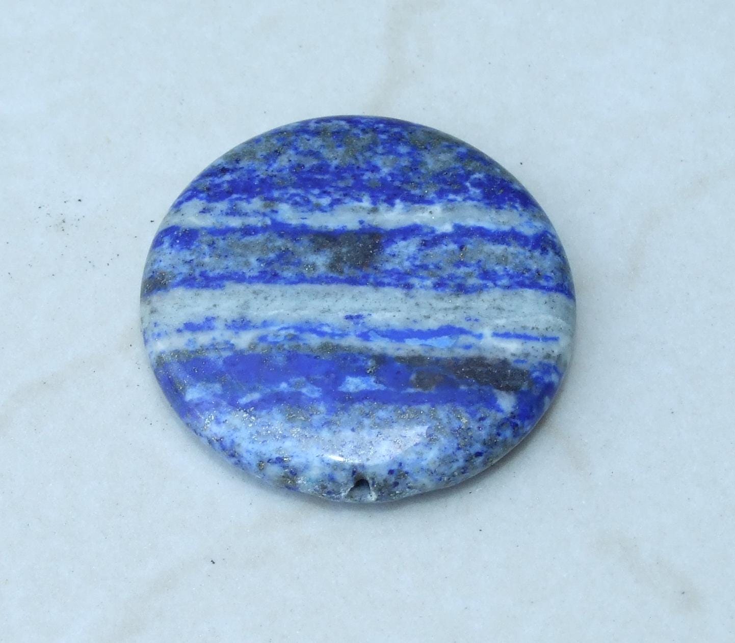 Agate Druzy Stone Bead Faceted - Blue Druzy Slab Bead Pendant - Druzy Agate Pendant - 38mm x 62mm - 562 - EDGBeadsandGems