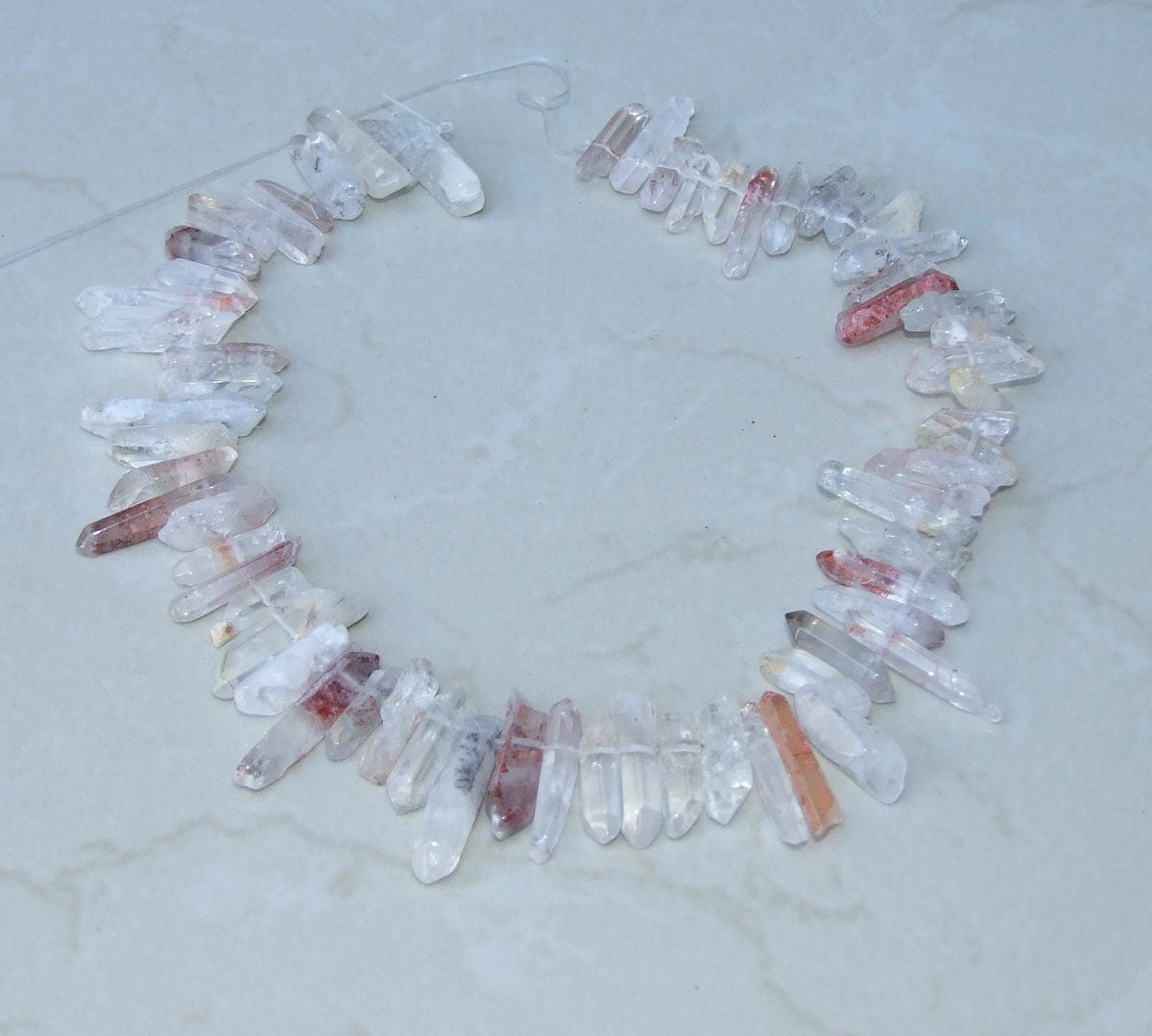Polished Garden Quartz, Lodolite Quartz, Phantom Quartz, Quartz Strand, Crystals Points, Natural Quartz Gemstone, Graduated/Random 20-44mm - EDGBeadsandGems
