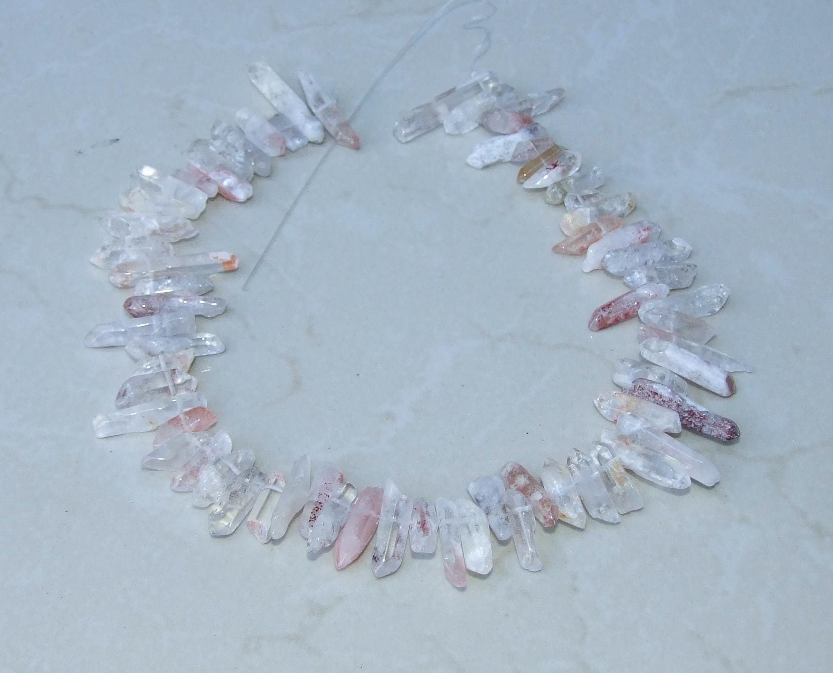 Polished Garden Quartz, Lodolite Quartz, Phantom Quartz, Quartz Strand, Crystals Points, Natural Quartz Gemstone, Graduated/Random 20-44mm - EDGBeadsandGems