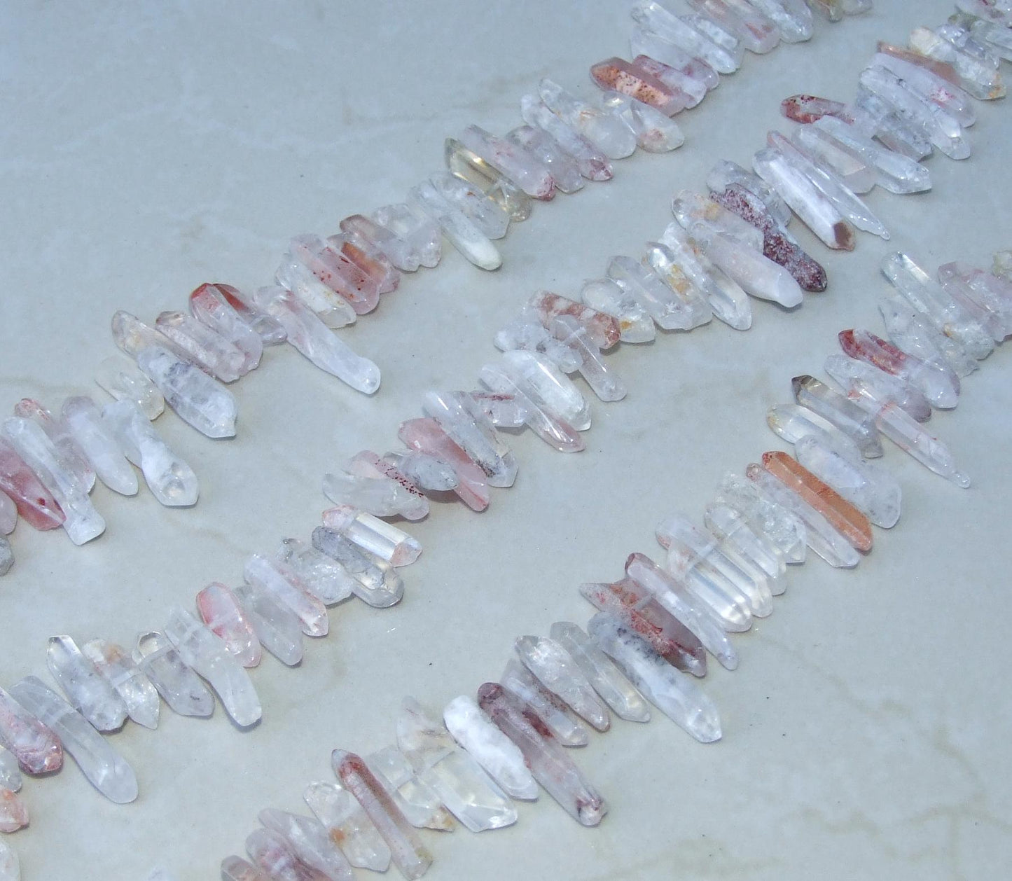 Polished Garden Quartz, Lodolite Quartz, Phantom Quartz, Quartz Strand, Crystals Points, Natural Quartz Points, Gemstone, Graduated 20-40mm - EDGBeadsandGems