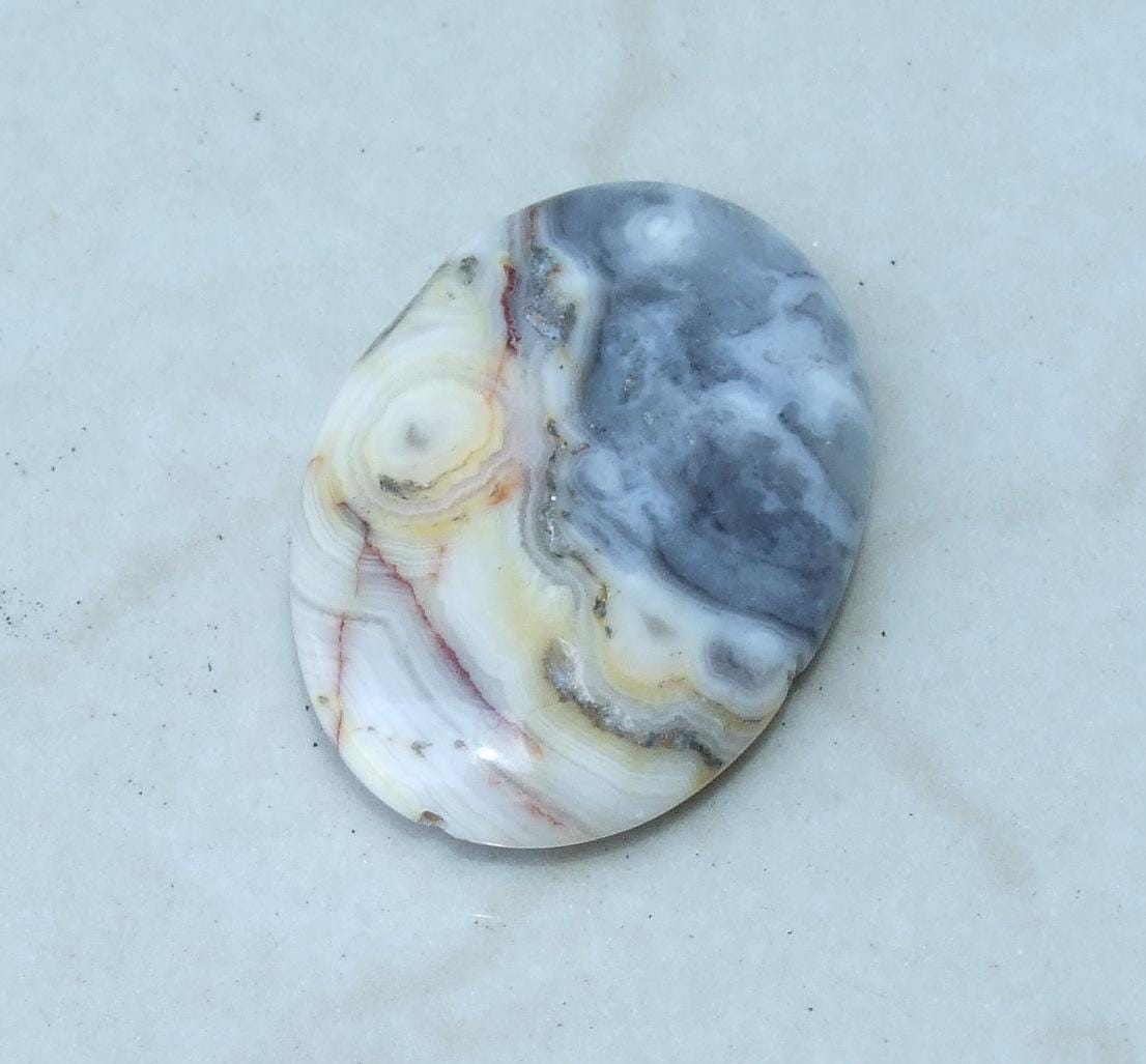 Lapis Lazuli Oval Slab - Lapis - Center Drilled - Slab Bead - Lapis Bead - Gold Edge - 32mm x 43mm - 5849 - EDGBeadsandGems