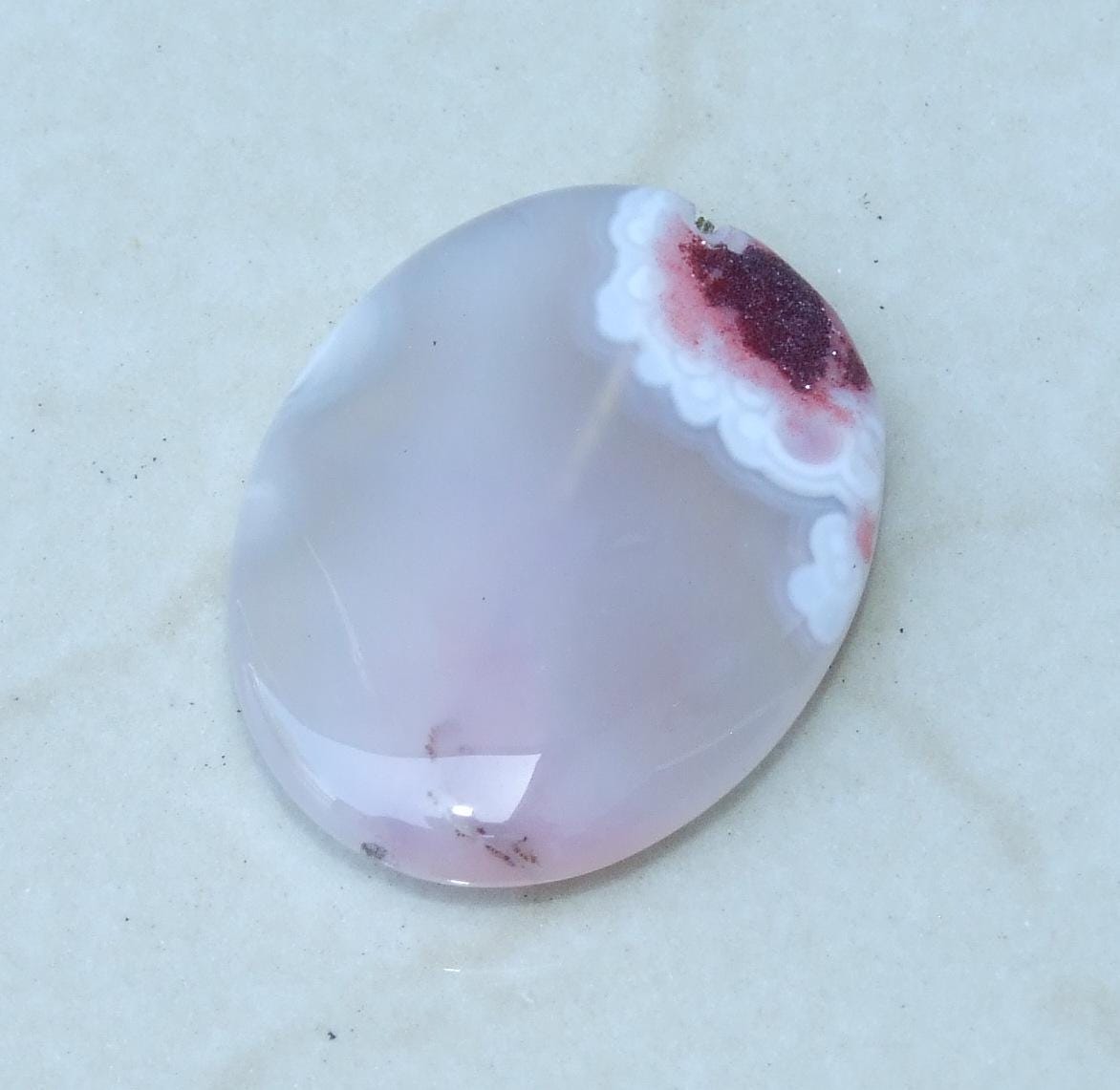 Silver Edge Rose Quartz Slab Bead - Center Drilled (31mm x 42mm) - EDGBeadsandGems