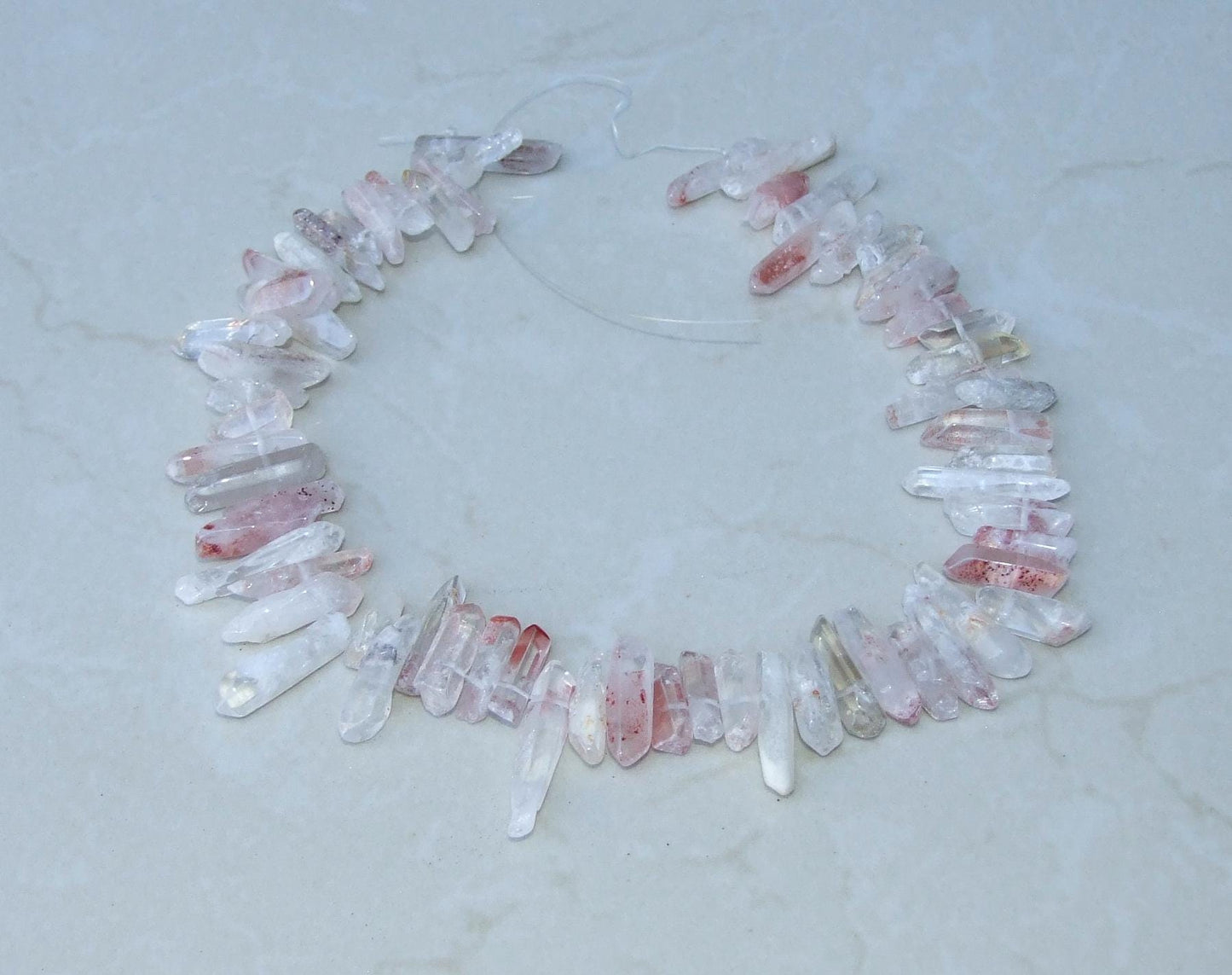 Polished Garden Quartz, Lodolite Quartz, Phantom Quartz, Quartz Strand, Crystals Points, Natural Quartz Gemstone, Graduated/Random 20-44mm - EDGBeadsandGems