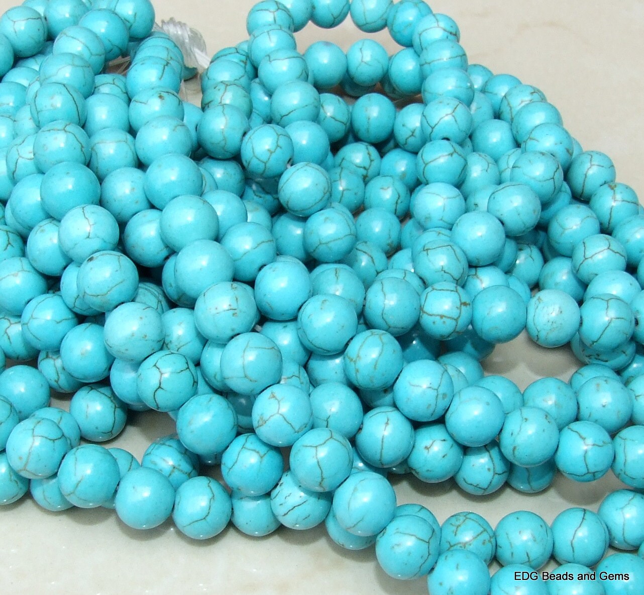 Magnesite Round Beads - 10mm - Turquoise Blue Green - Gemstone Beads - Jewelry Beads - 15 inch Strand