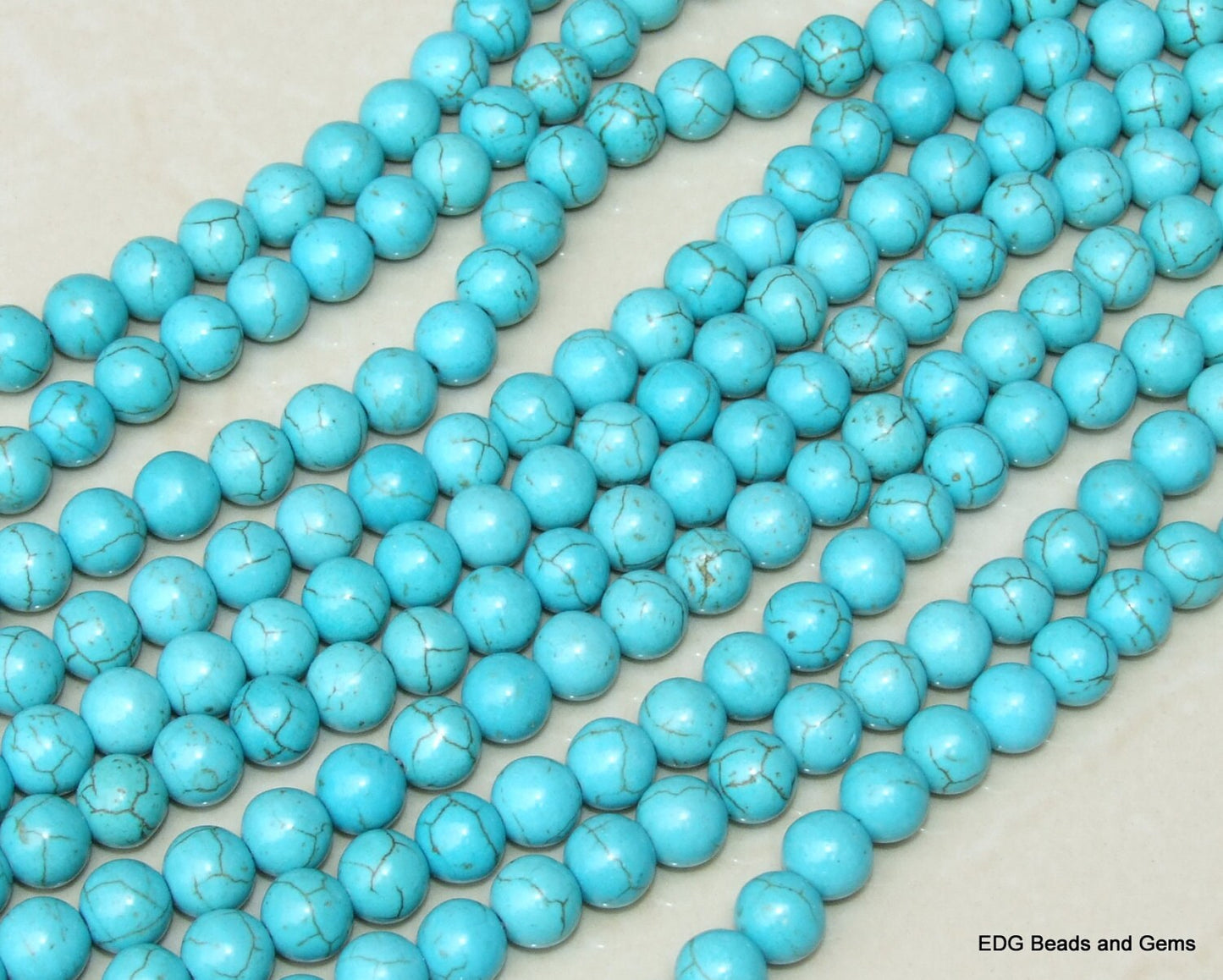 Magnesite Round Beads - 10mm - Turquoise Blue Green - Gemstone Beads - Jewelry Beads - 15 inch Strand