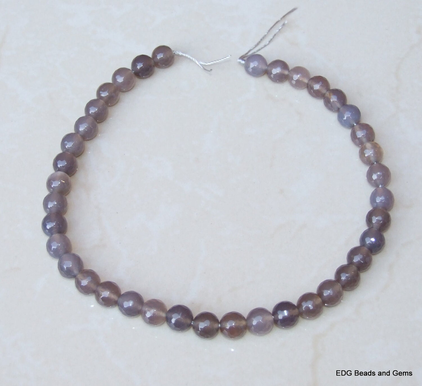 Gray Faceted Agate Beads - 10mm - Agate Faceted Bead - Multifaceted - Gemstone Beads - Jewelry Beads 15 inch Strand - EDGBeadsandGems