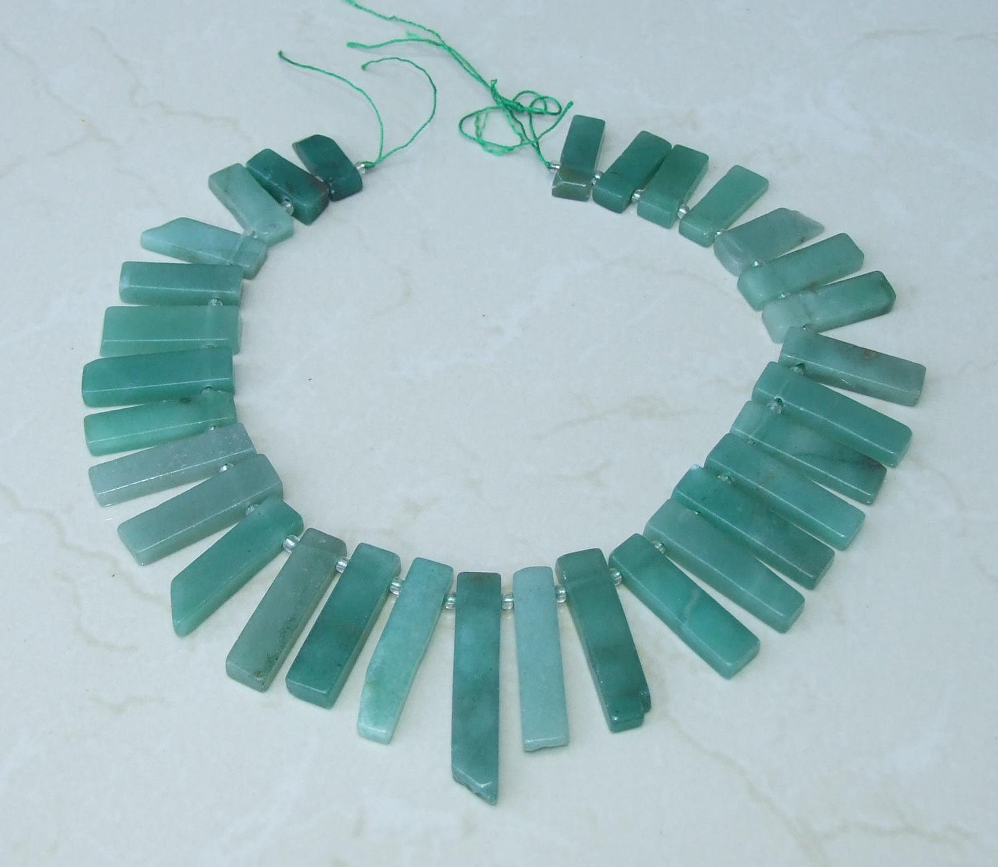 Green Aventurine Polished Quartz Slice, Aventurine Beads, Quartz Pendants, Gemstone Beads, Green Quartz Beads, Half Strand, 30mm to 45mm - EDGBeadsandGems