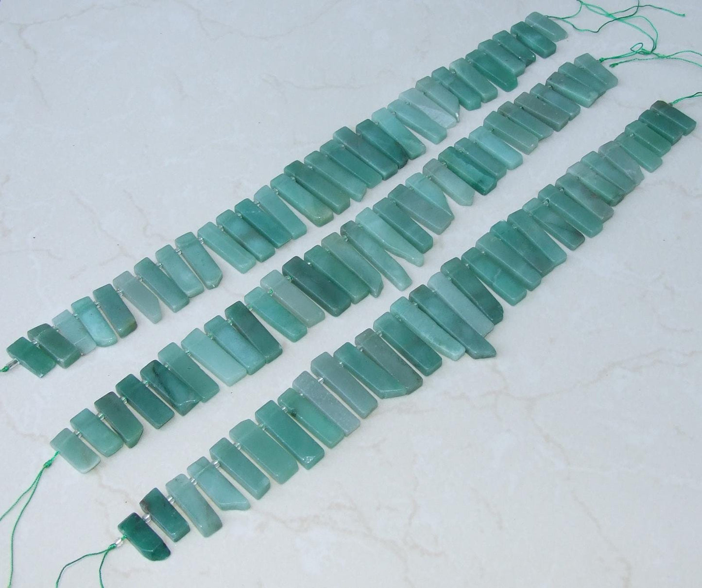 Green Aventurine Polished Quartz Slice, Aventurine Beads, Quartz Pendants, Gemstone Beads, Green Quartz Beads, Half Strand, 30mm to 45mm - EDGBeadsandGems