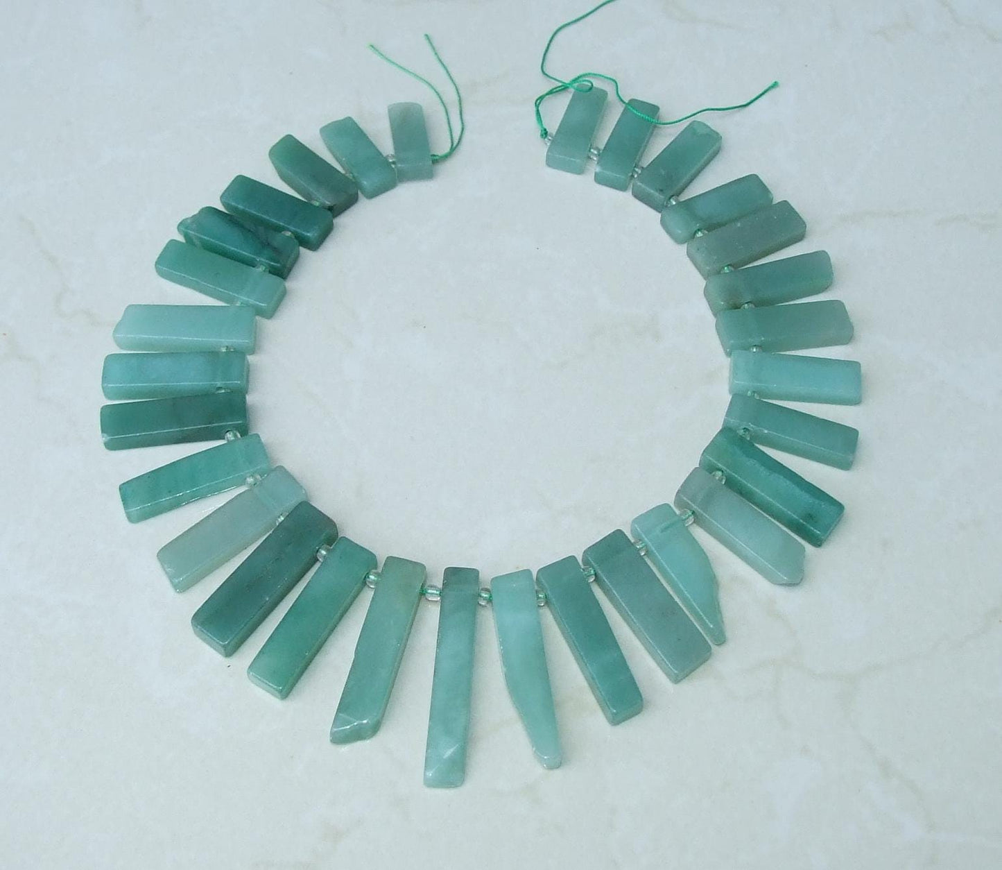 Green Aventurine Polished Quartz Slice, Aventurine Beads, Quartz Pendants, Gemstone Beads, Green Quartz Beads, Half Strand, 30mm to 45mm - EDGBeadsandGems