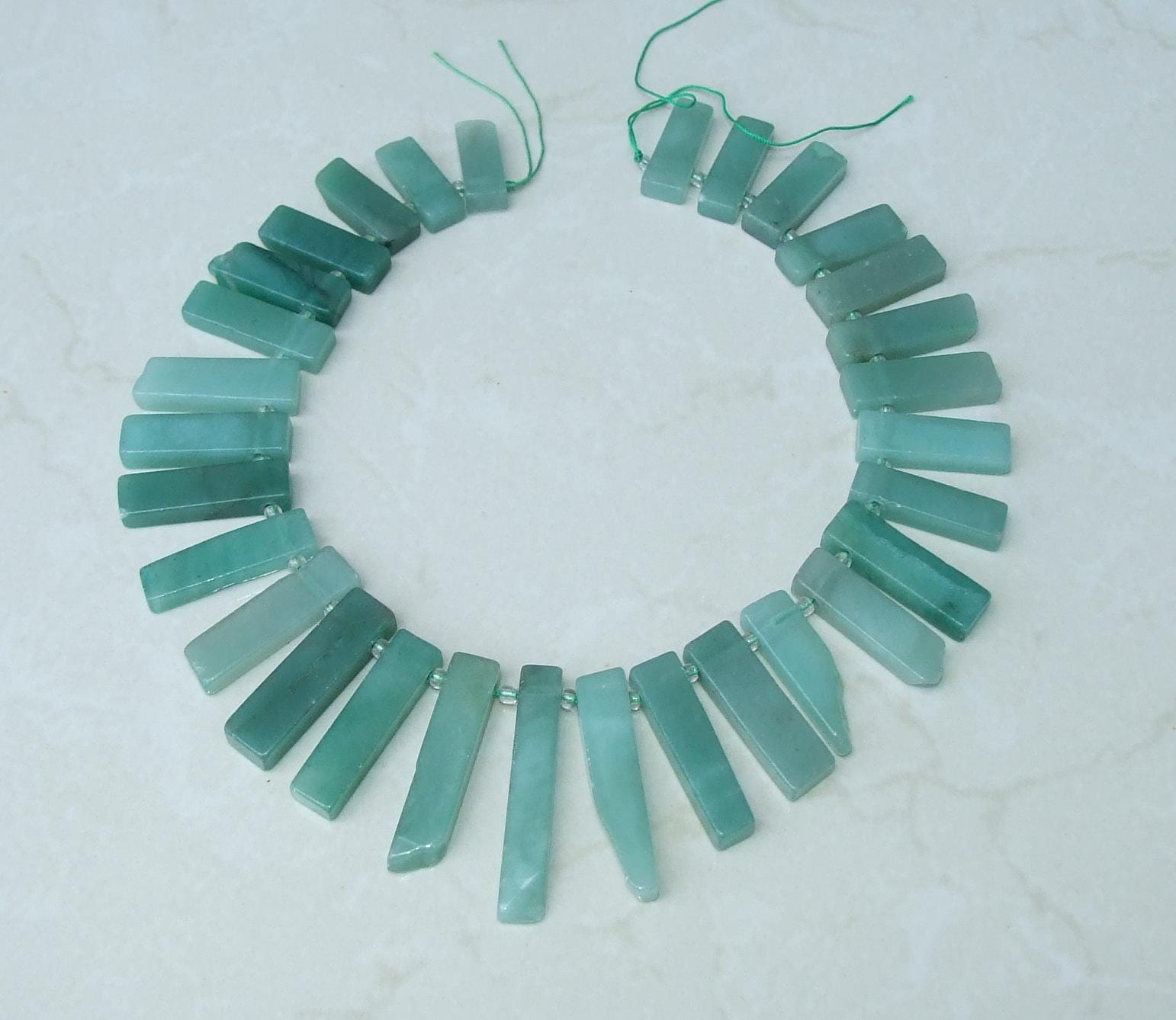 Green Aventurine Polished Quartz Slice, Aventurine Beads, Quartz Pendants, Gemstone Beads, Green Quartz Beads, Half Strand, 30mm to 45mm - EDGBeadsandGems