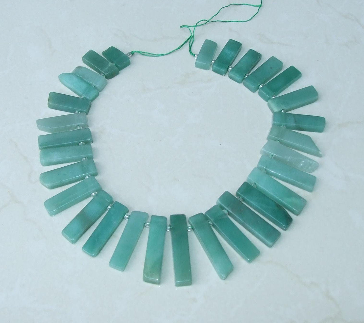 Polished Green Aventurine Stick Slabs, Natural Gemstone Beads, Jewelry Making Supplies - EDGBeadsandGems